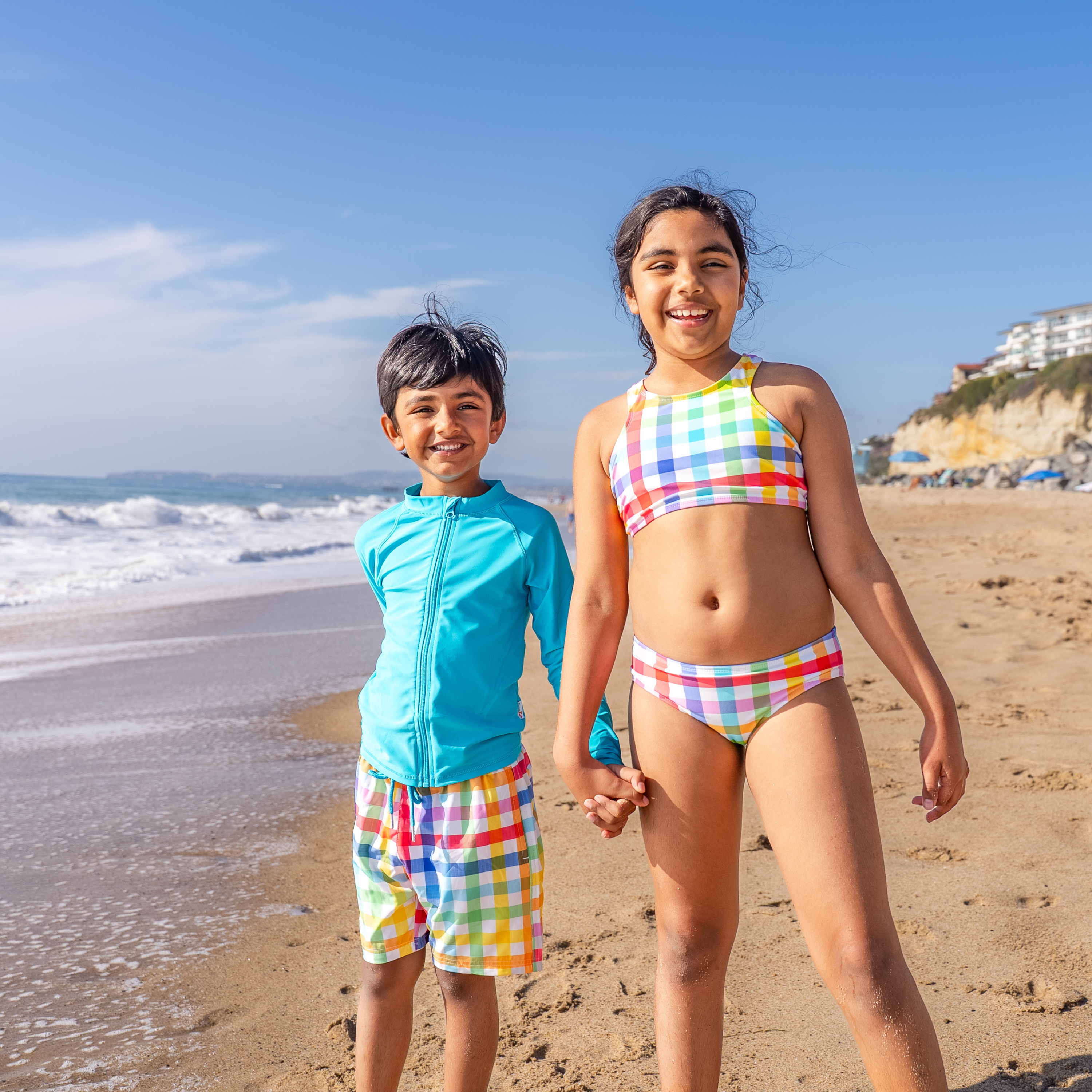 Girls Halter Top Bikini Set (2 Piece) | "Picnic Party"-SwimZip UPF 50+ Sun Protective Swimwear & UV Zipper Rash Guards-pos12