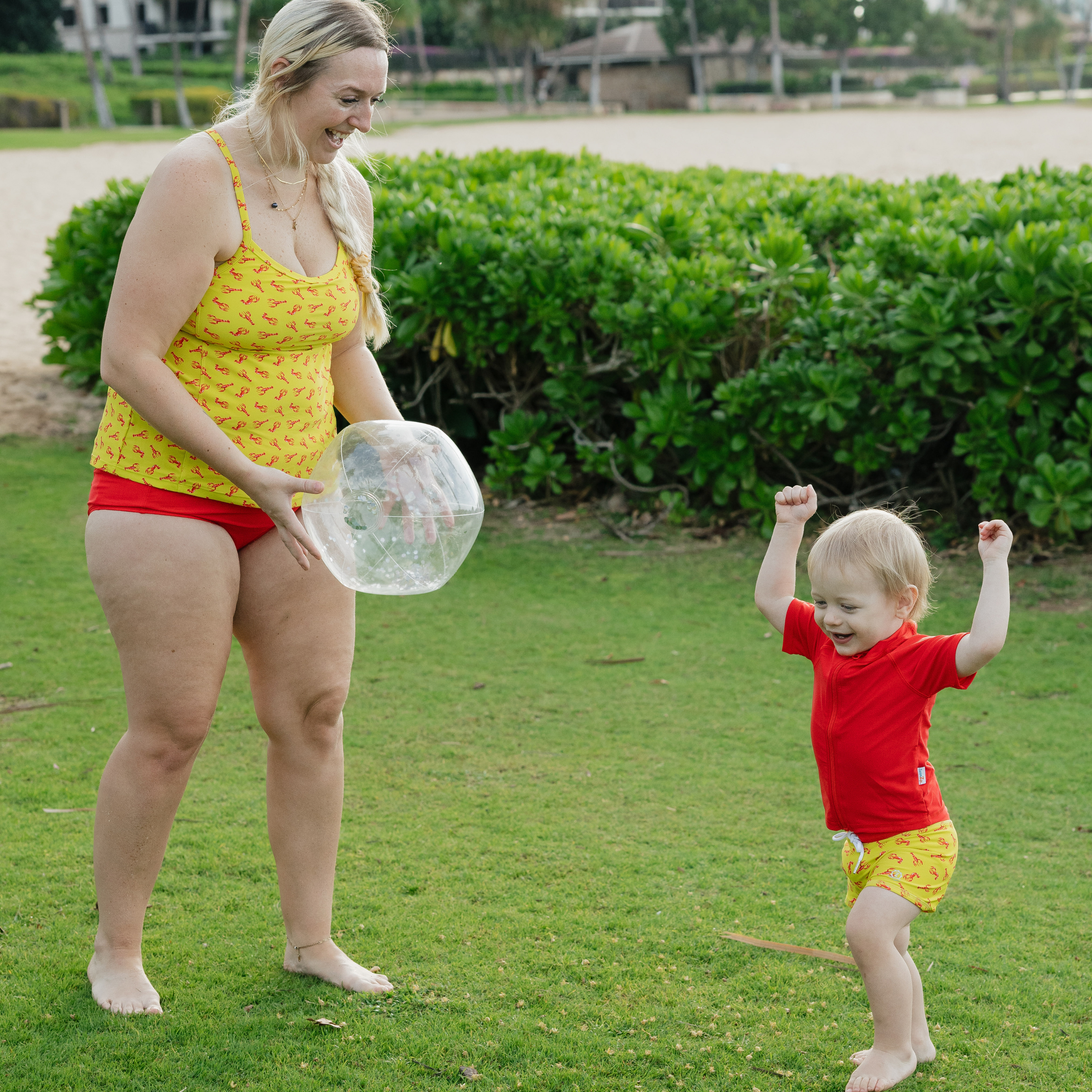 Women’s Strappy A-Line Tankini Top | “Lobster"-SwimZip UPF 50+ Sun Protective Swimwear & UV Zipper Rash Guards-pos9
