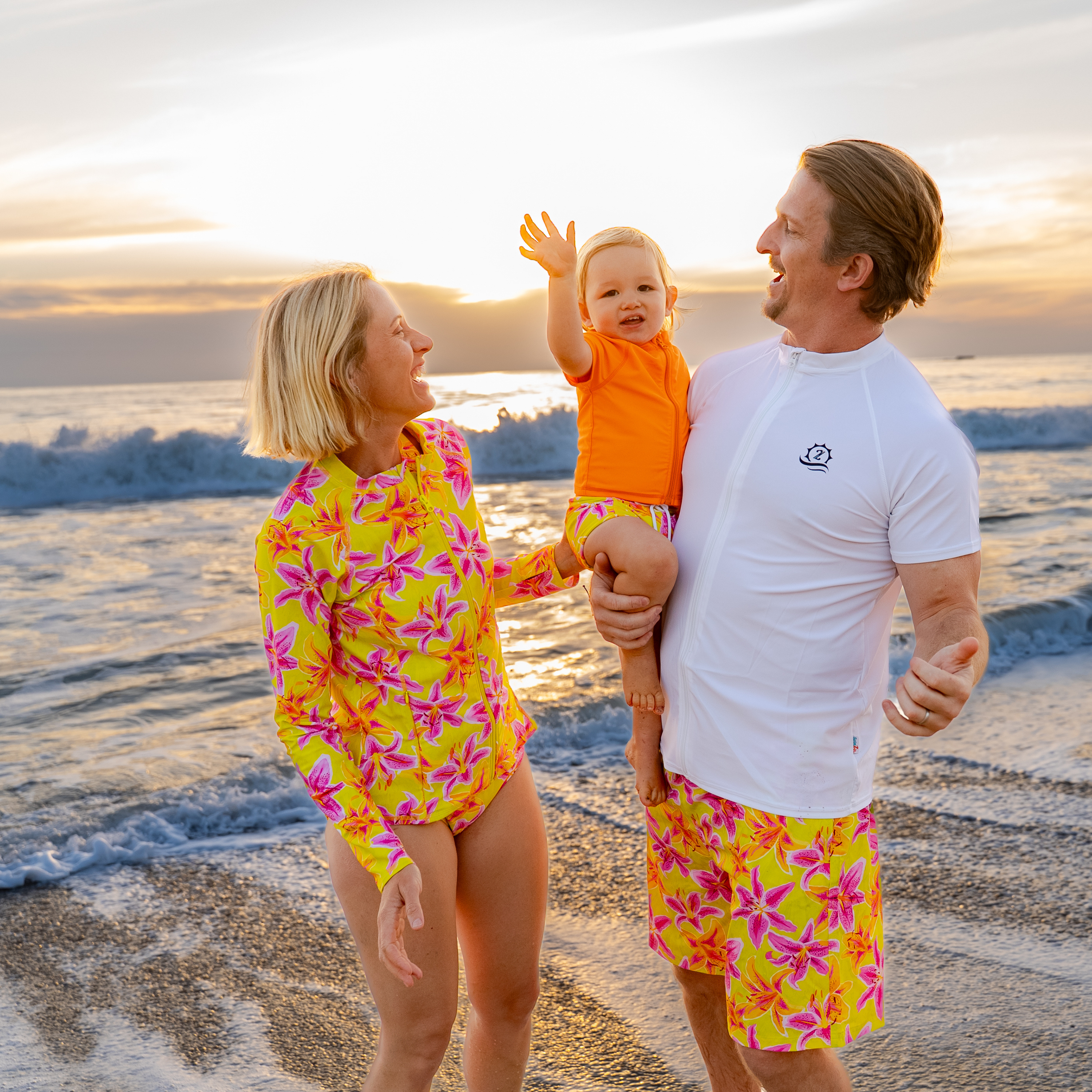 Kids Euro Swim Shorties | "Floral Takeover"-SwimZip UPF 50+ Sun Protective Swimwear & UV Zipper Rash Guards-pos8