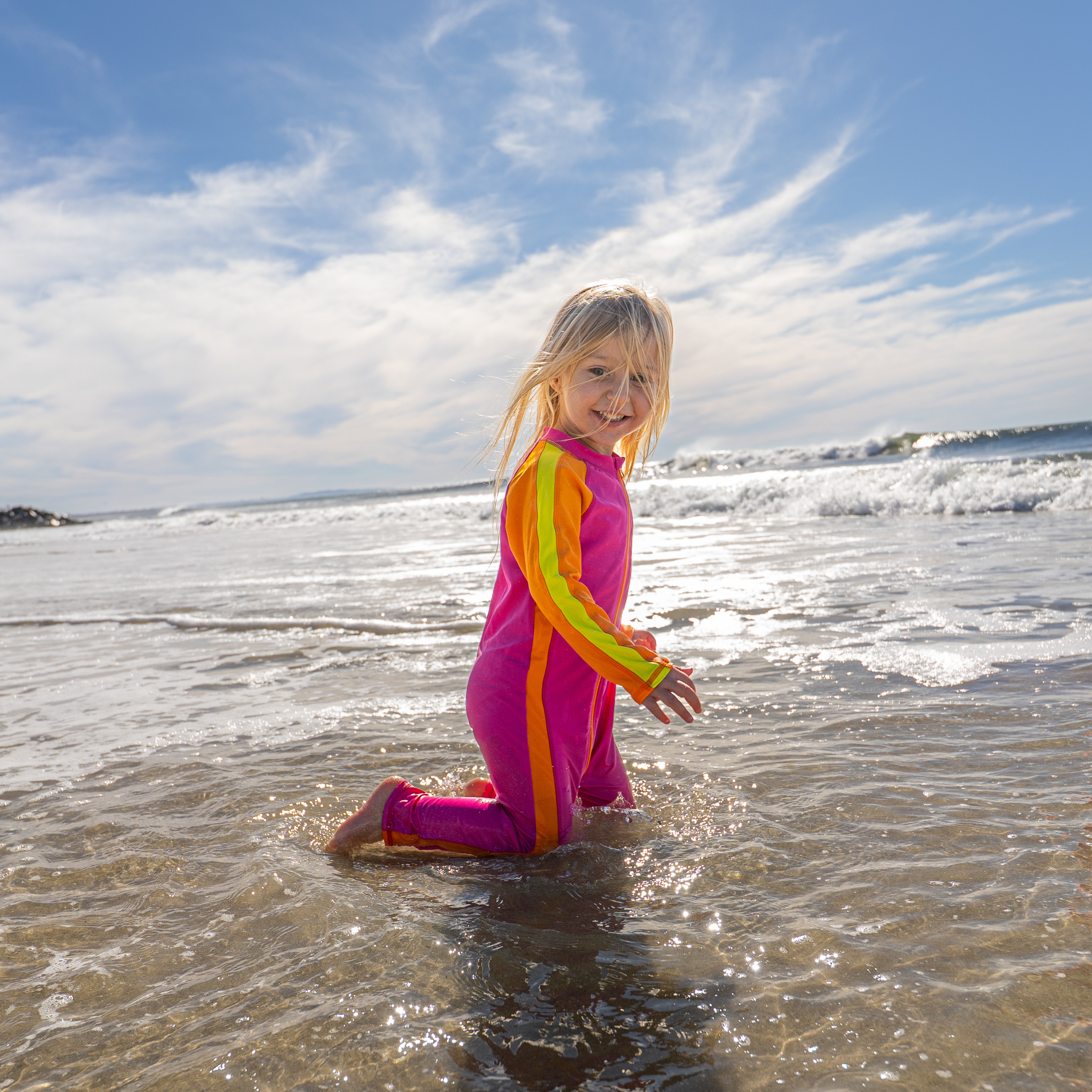 Sunsuit - Long Sleeve Romper Swimsuit | "Surge"-SwimZip UPF 50+ Sun Protective Swimwear & UV Zipper Rash Guards-pos6