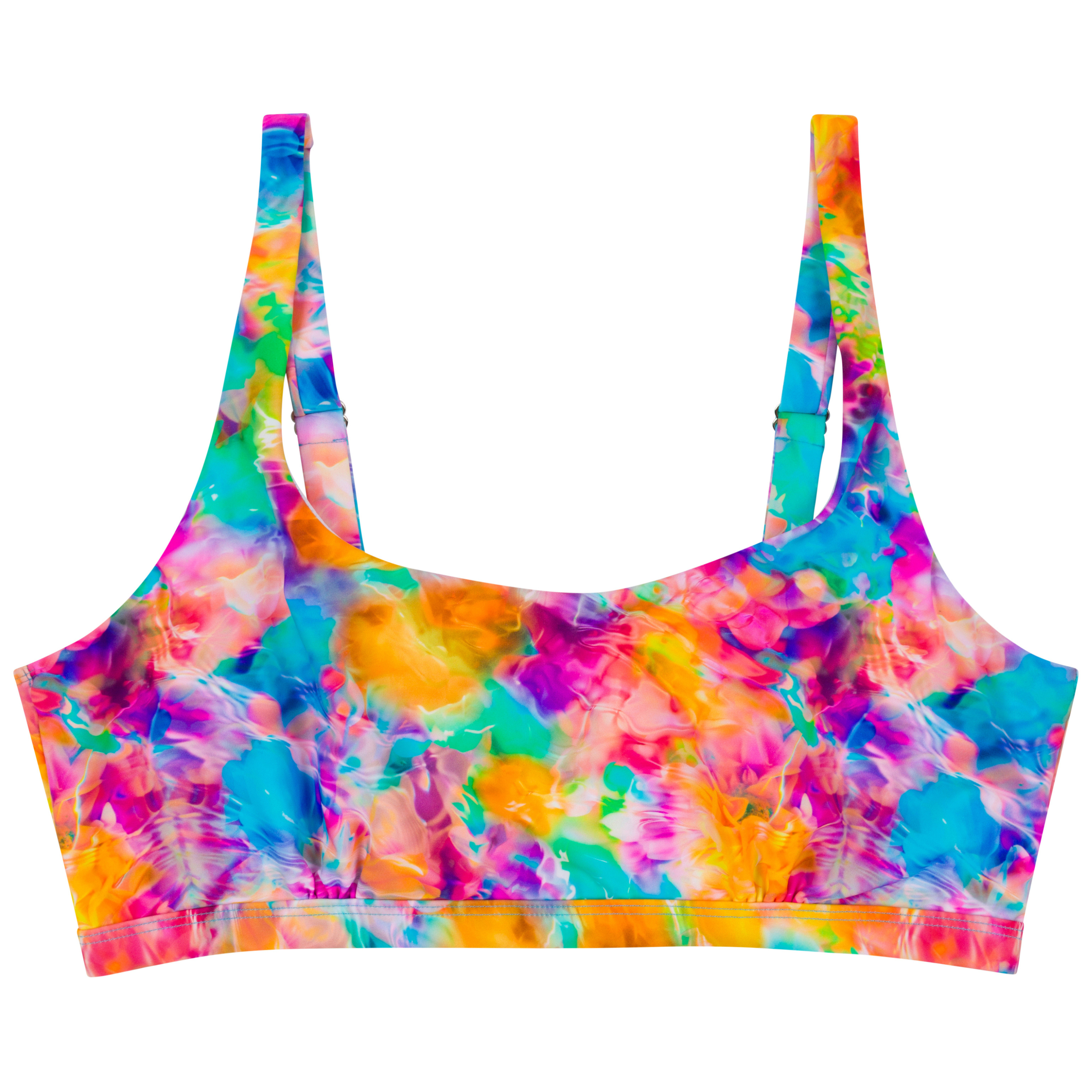 Women's Scoop Neck Bikini Top Plus Size | "Impressions"-SwimZip UPF 50+ Sun Protective Swimwear & UV Zipper Rash Guards-pos1