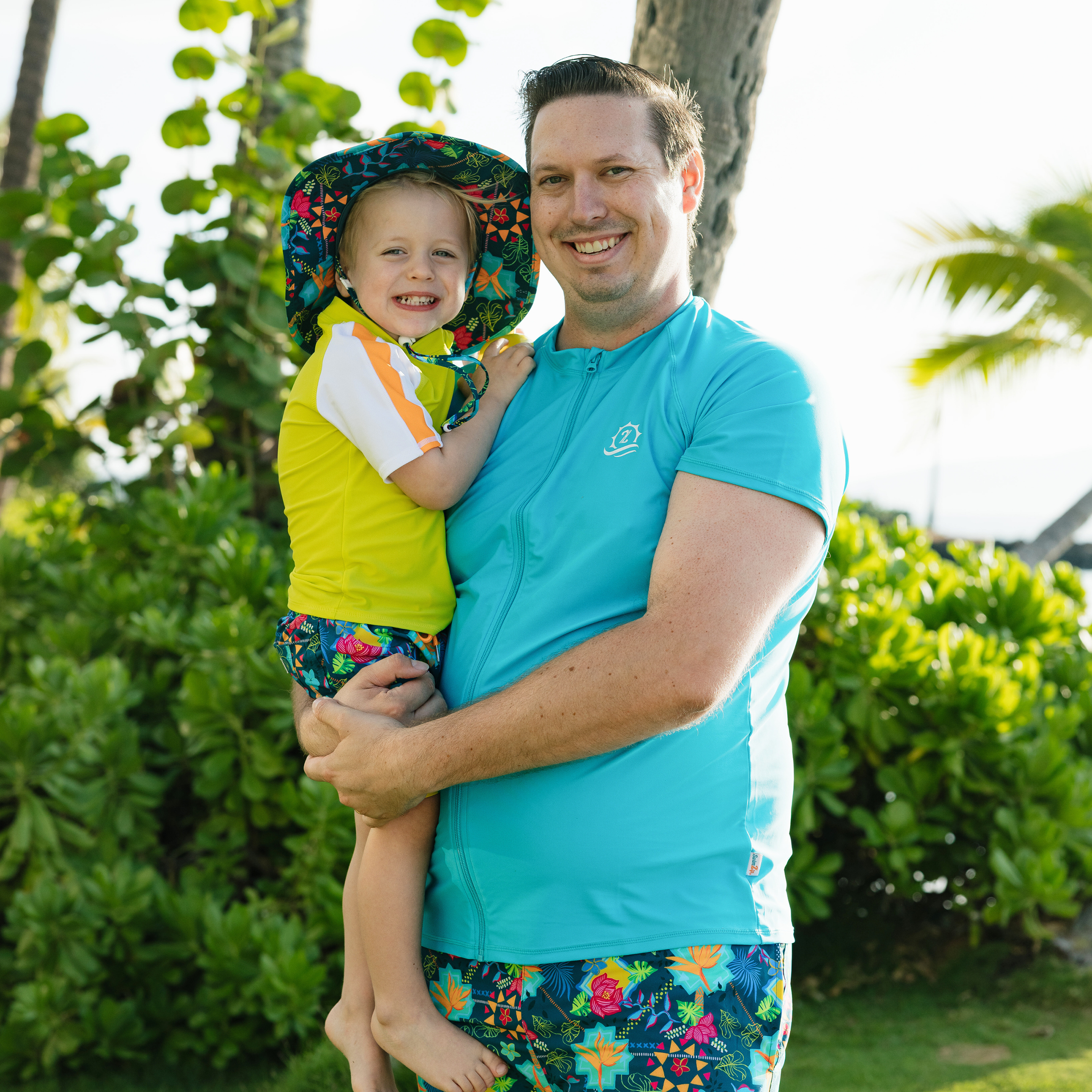 Boys Short Sleeve Zipper Rash Guard and Swim Trunk Set | "Summer Max"-SwimZip UPF 50+ Sun Protective Swimwear & UV Zipper Rash Guards-pos9