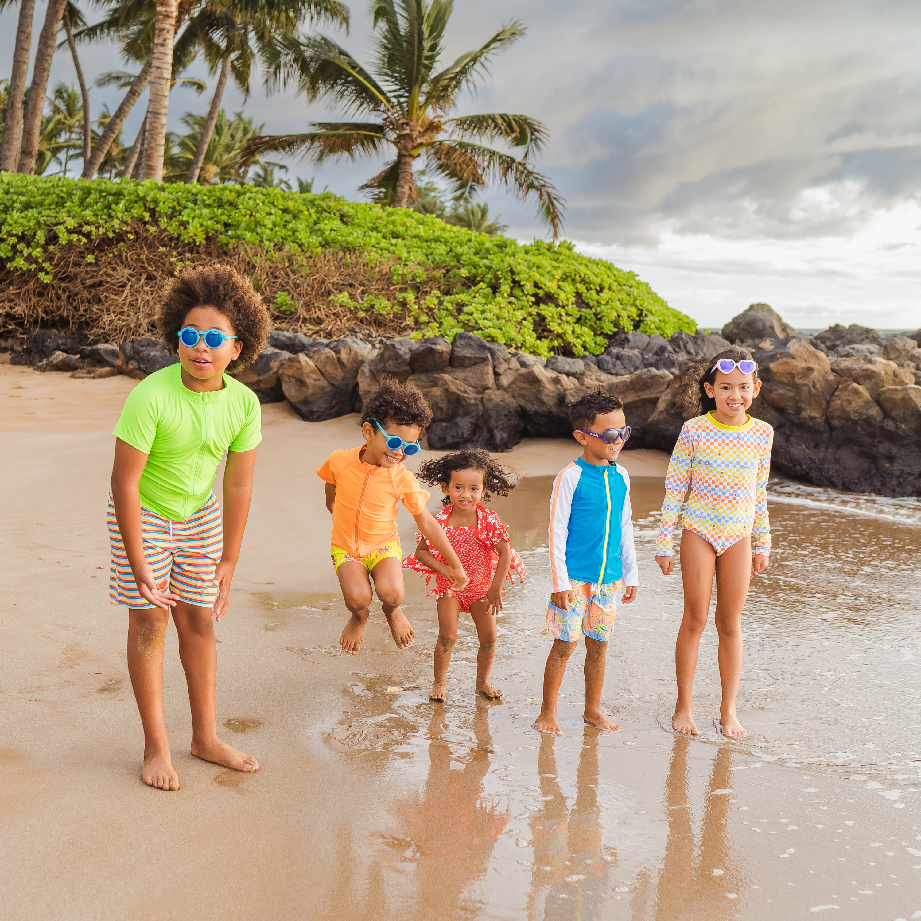Kids Round Sunglasses - Scuba Blue-SwimZip UPF 50+ Sun Protective Swimwear & UV Zipper Rash Guards-pos7