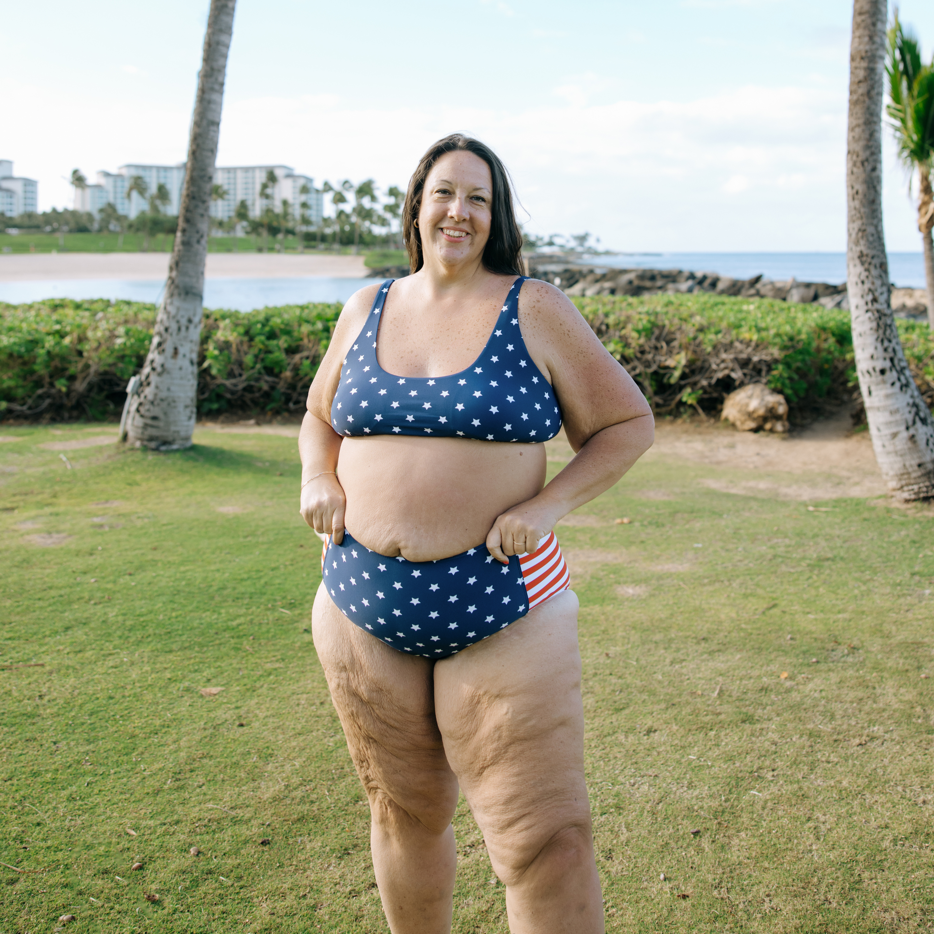 Women's Scoop Neck Bikini Top Plus Size | "Americana"-SwimZip UPF 50+ Sun Protective Swimwear & UV Zipper Rash Guards-pos7