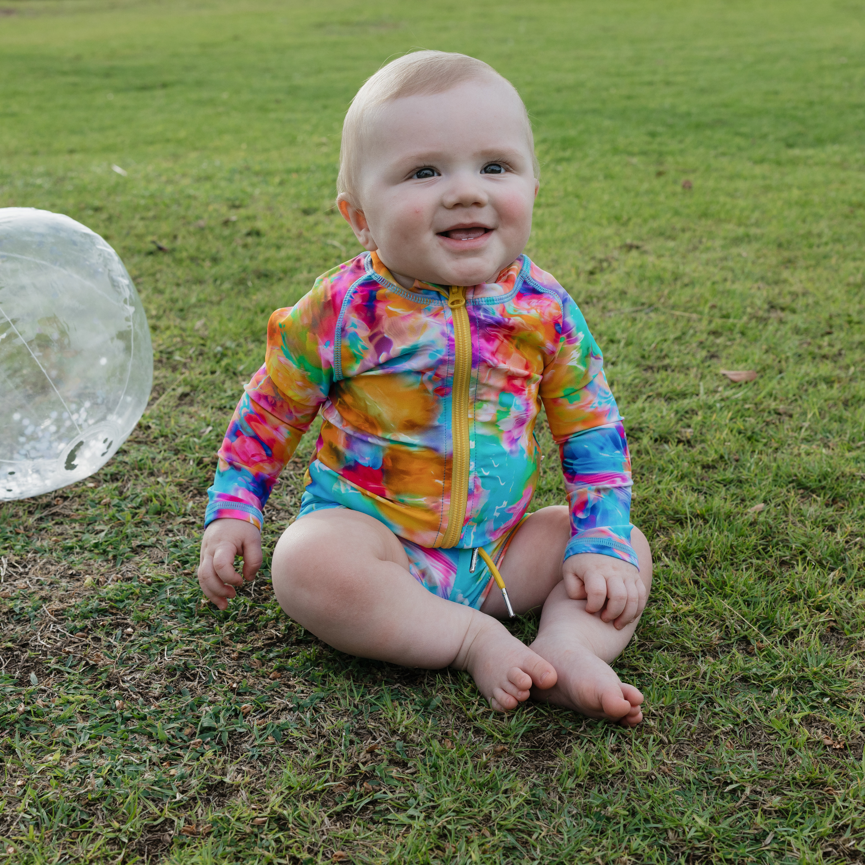 Kids UPF 50+ Long Sleeve Zipper Rash Guard Swim Shirt | "Impressions"-SwimZip UPF 50+ Sun Protective Swimwear & UV Zipper Rash Guards-pos7