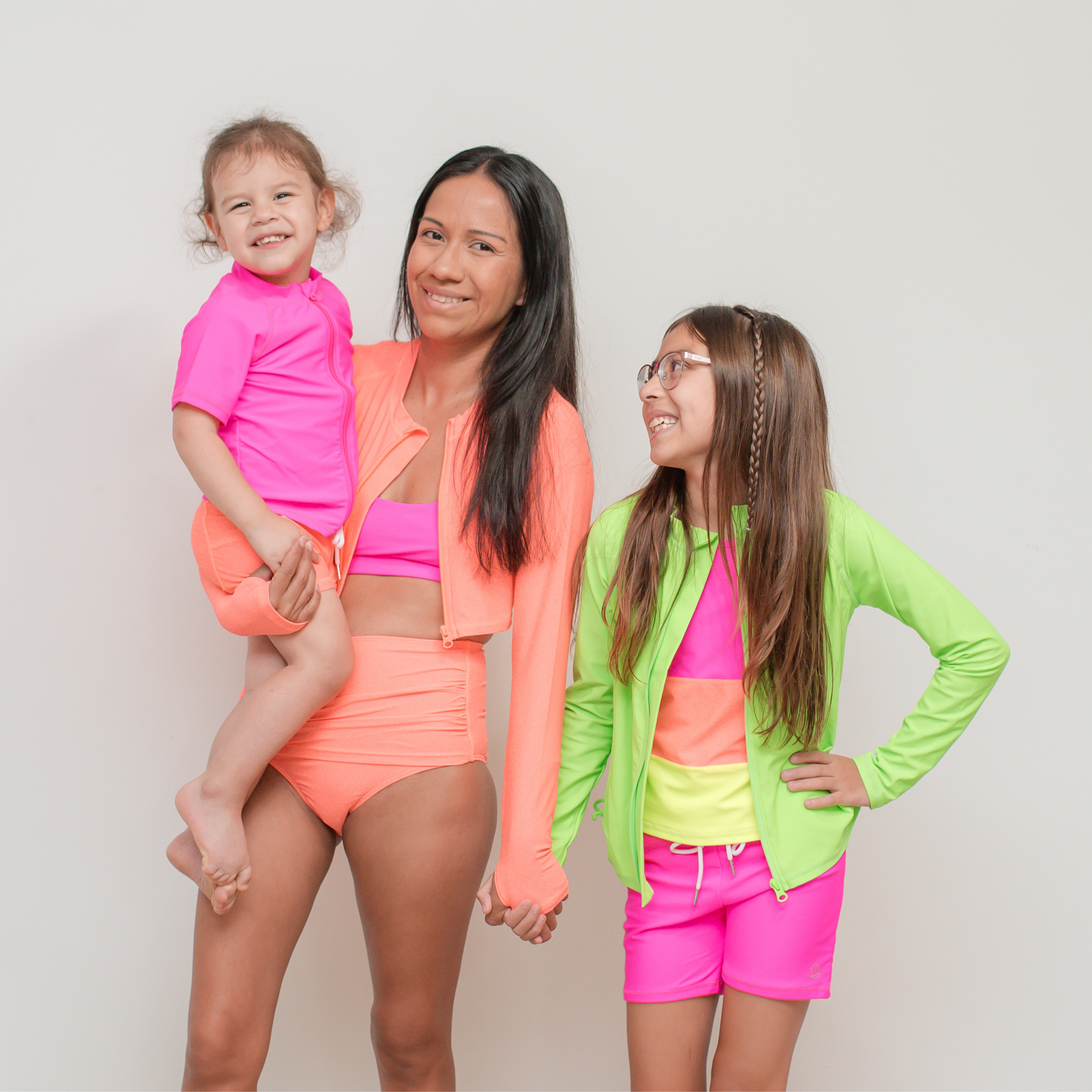 Kids Euro Swim Shorties | "Neon Orange"-SwimZip UPF 50+ Sun Protective Swimwear & UV Zipper Rash Guards-pos15