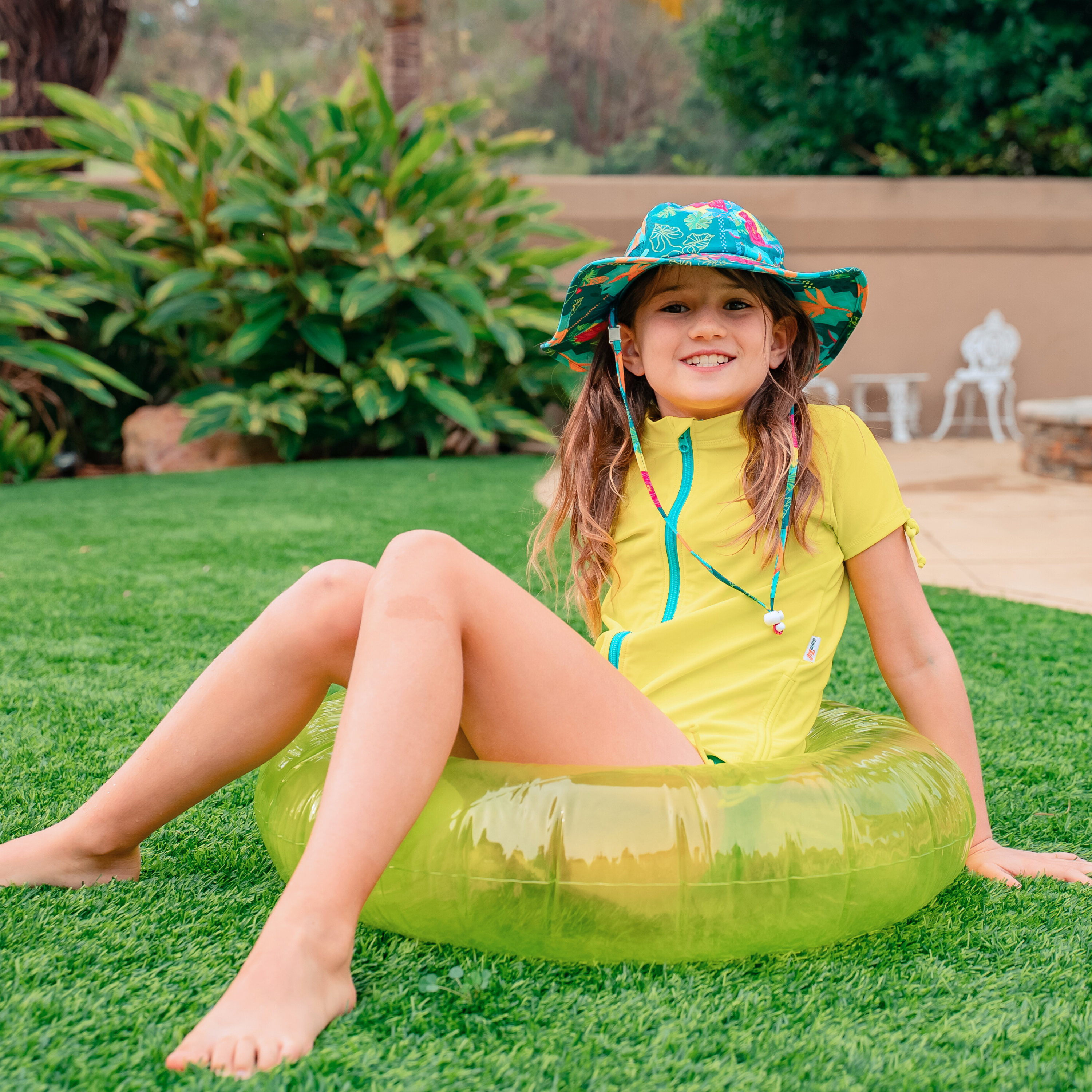Girls Short Sleeve Rash Guard + Tankini Bikini Set (3 Piece) | "Summer Max"-SwimZip UPF 50+ Sun Protective Swimwear & UV Zipper Rash Guards-pos11
