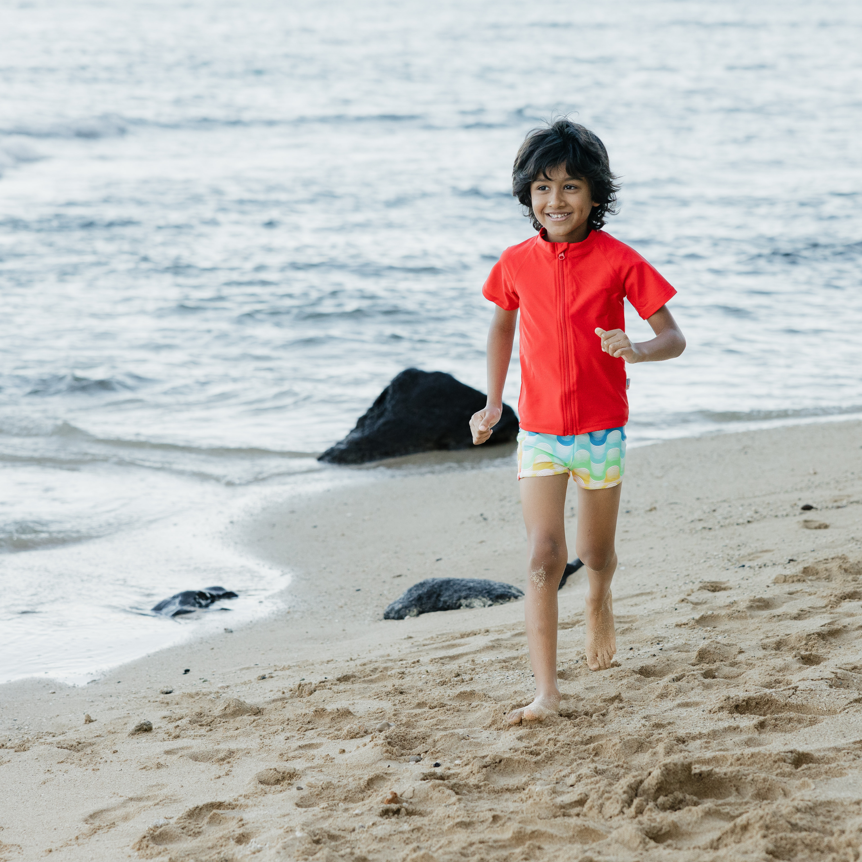 Kids Euro Swim Shorties | "Surf's Up"-SwimZip UPF 50+ Sun Protective Swimwear & UV Zipper Rash Guards-pos3
