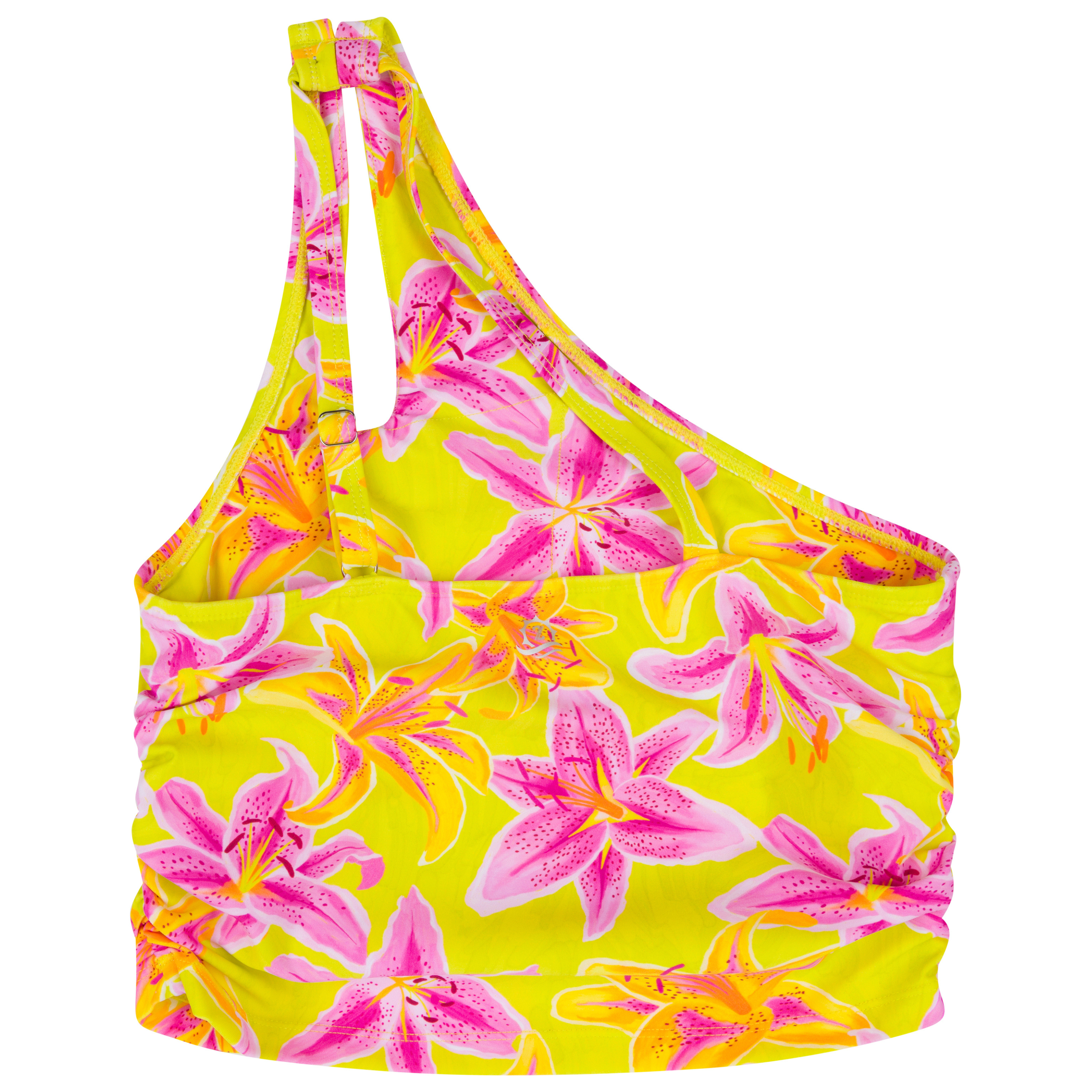 Women’s One Shoulder Crop Tankini Top | “Floral Takeover"-SwimZip UPF 50+ Sun Protective Swimwear & UV Zipper Rash Guards-pos12