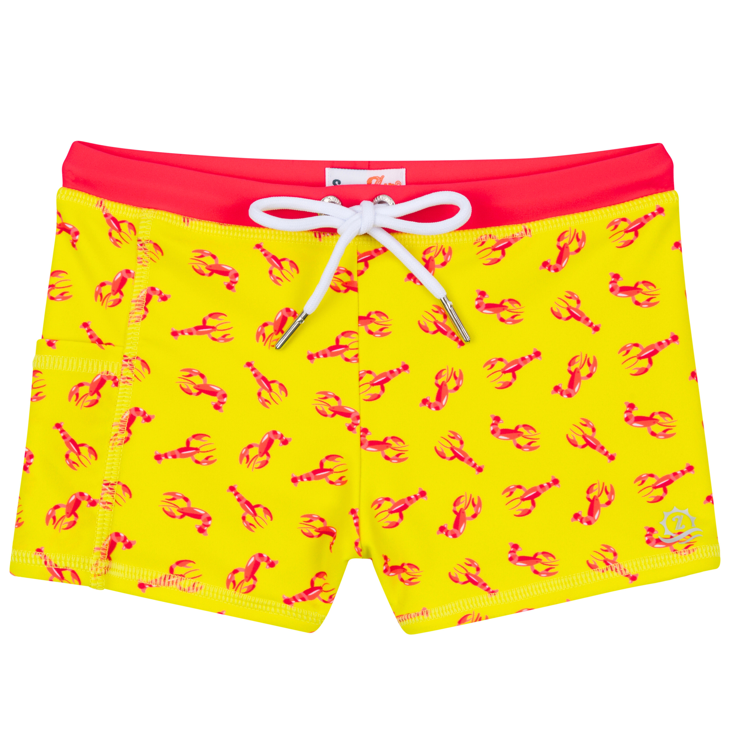 Kids Euro Swim Shorties | "Lobster"-SwimZip UPF 50+ Sun Protective Swimwear & UV Zipper Rash Guards-pos1