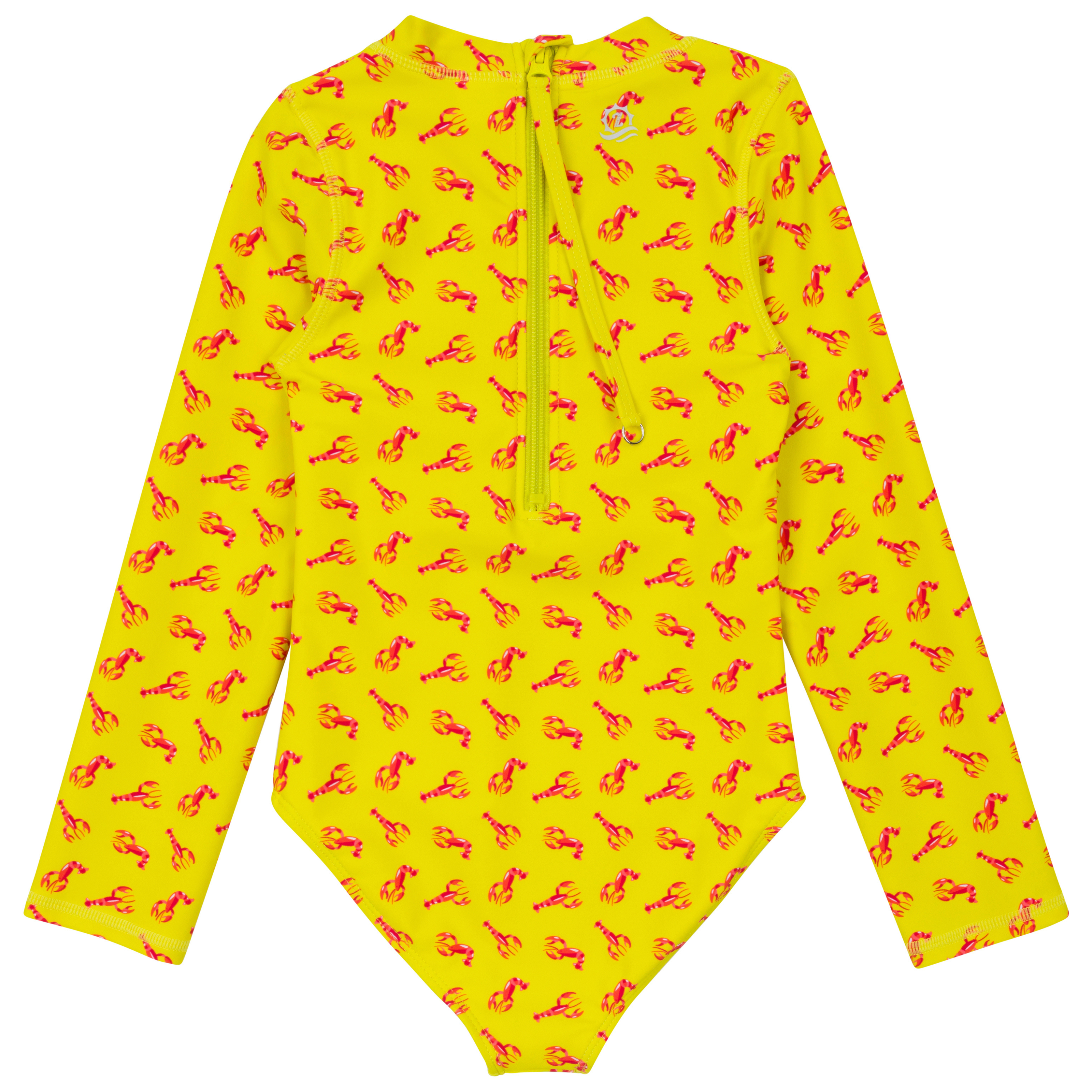 Girls Long Sleeve Surf Suit (One Piece Bodysuit) | "Lobster"-SwimZip UPF 50+ Sun Protective Swimwear & UV Zipper Rash Guards-pos9
