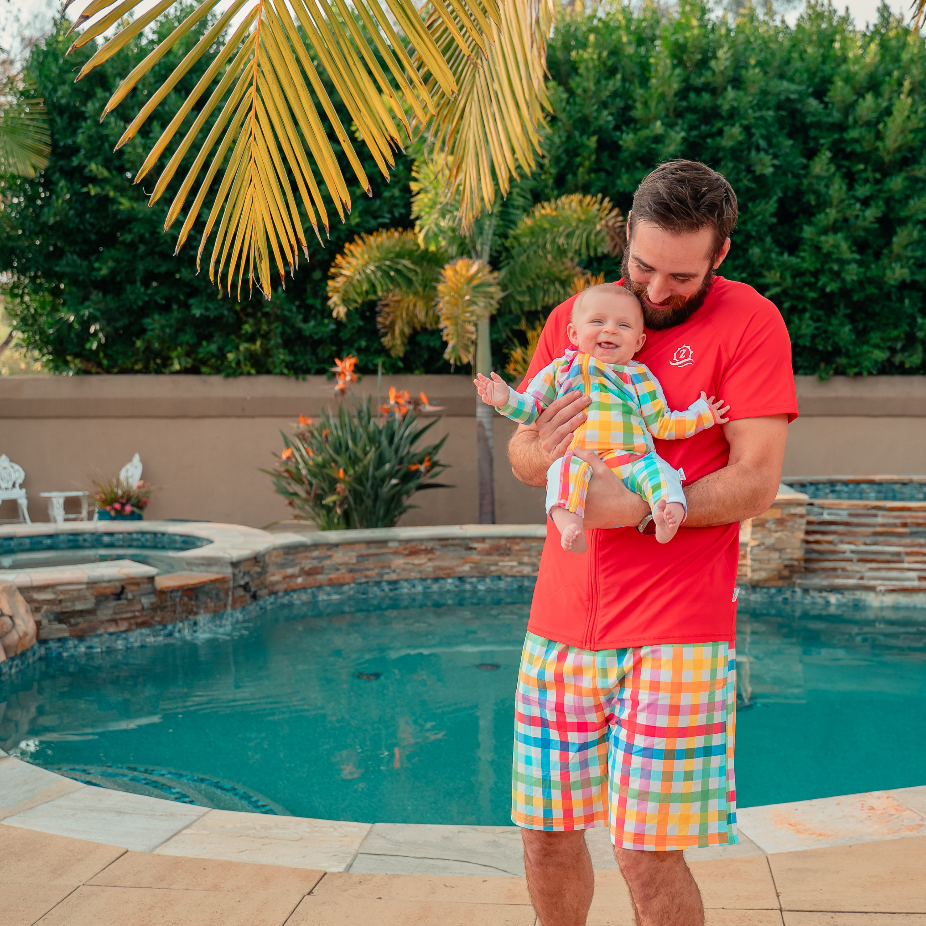 Men's 8" Swim Trunks Boxer Brief Liner | "Picnic Party"-SwimZip UPF 50+ Sun Protective Swimwear & UV Zipper Rash Guards-pos9