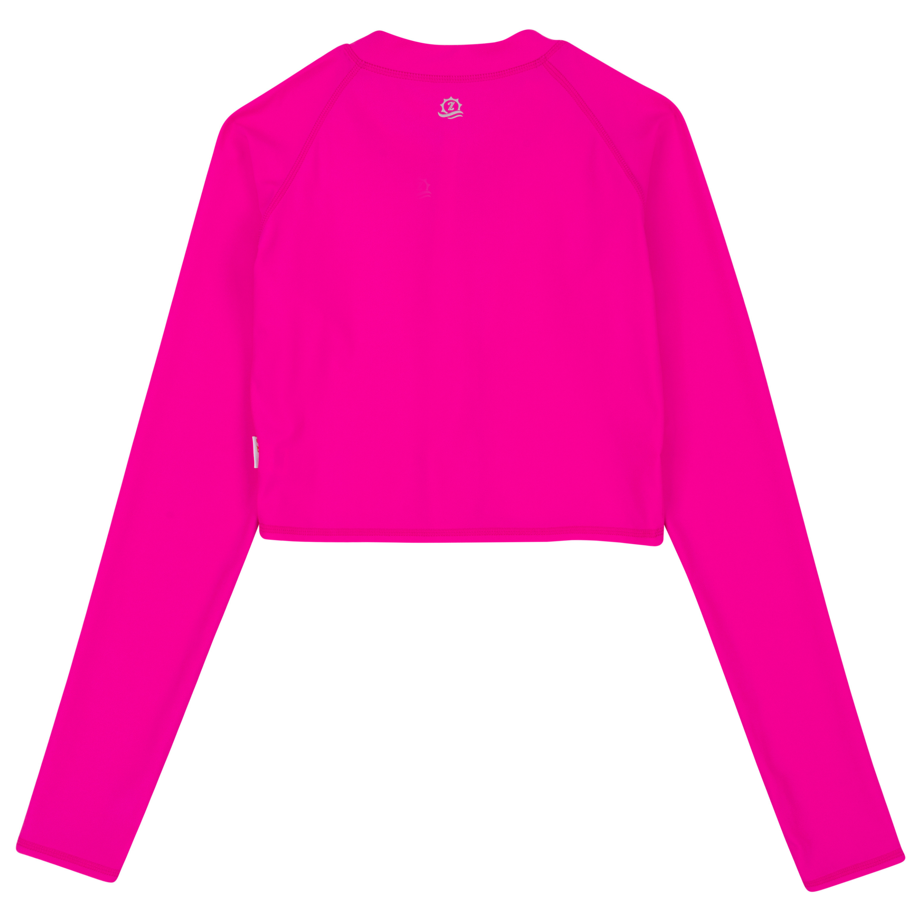 Women's Long Sleeve Crop Rash Guard | “Manic Magenta"-SwimZip UPF 50+ Sun Protective Swimwear & UV Zipper Rash Guards-pos9