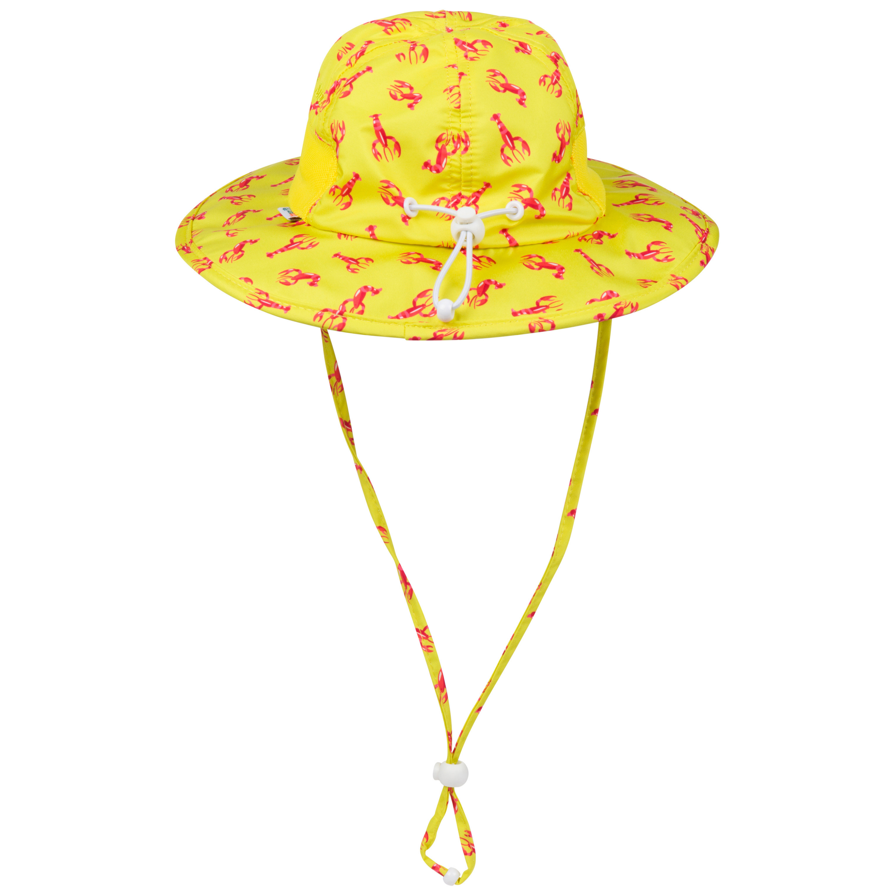 Kids Wide Brim Sun Hat "Fun Sun Day Play Hat" - Lobster-SwimZip UPF 50+ Sun Protective Swimwear & UV Zipper Rash Guards-pos6