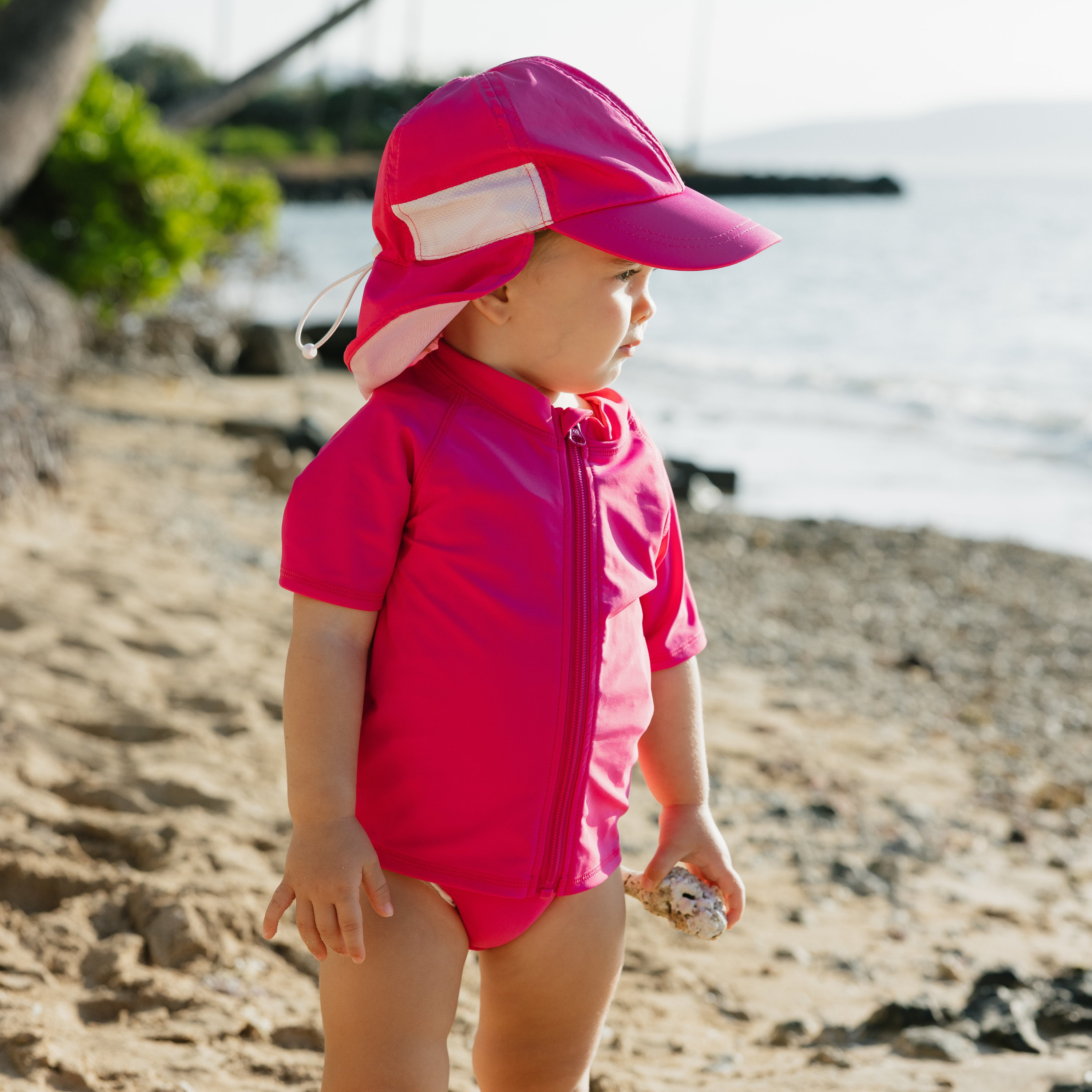 Kids Short Sleeve Zipper Rash Guard Swim Shirt | “Manic Magenta"-SwimZip UPF 50+ Sun Protective Swimwear & UV Zipper Rash Guards-pos8