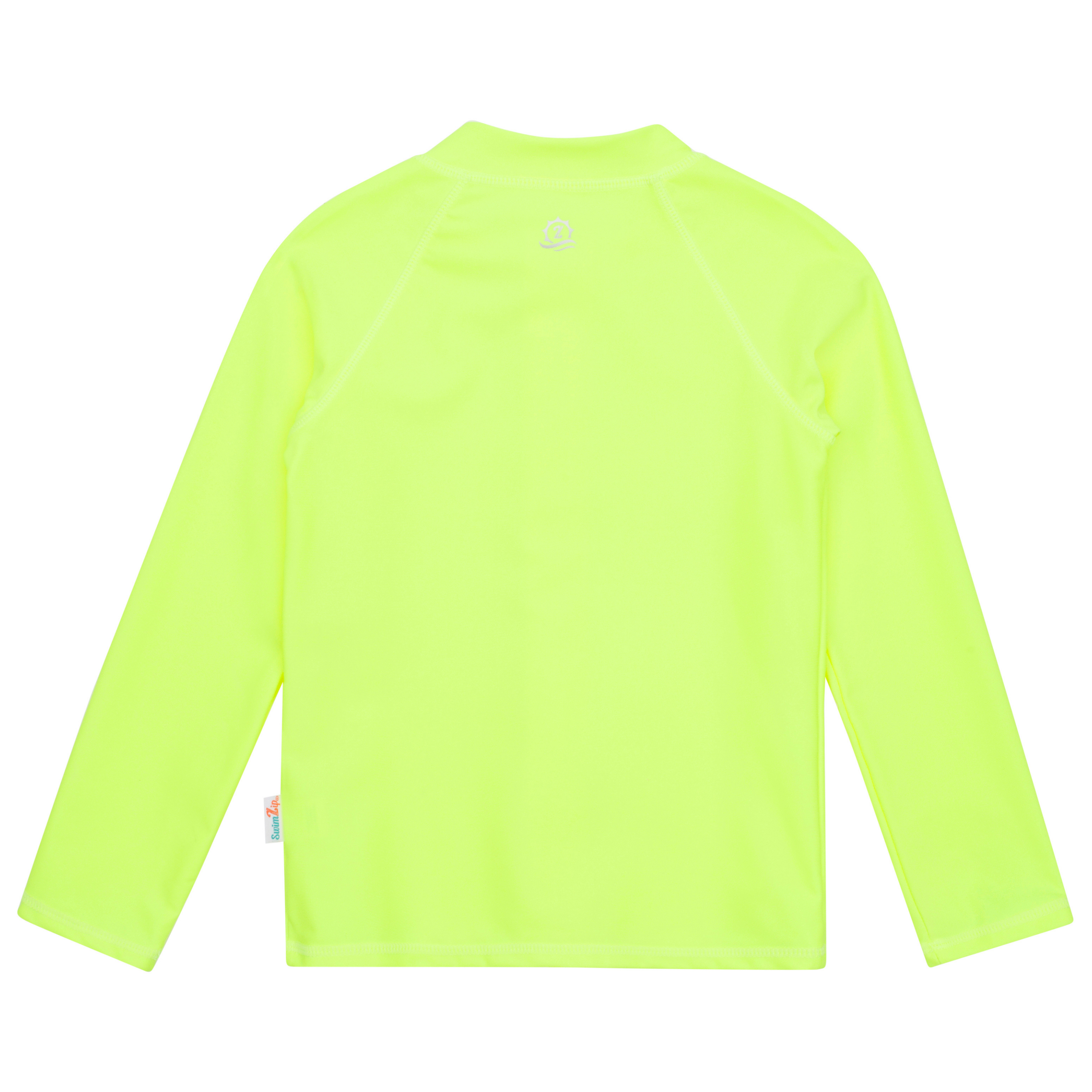 Kids UPF 50+ Long Sleeve Zipper Rash Guard Swim Shirt | "Neon Yellow"-SwimZip UPF 50+ Sun Protective Swimwear & UV Zipper Rash Guards-pos11
