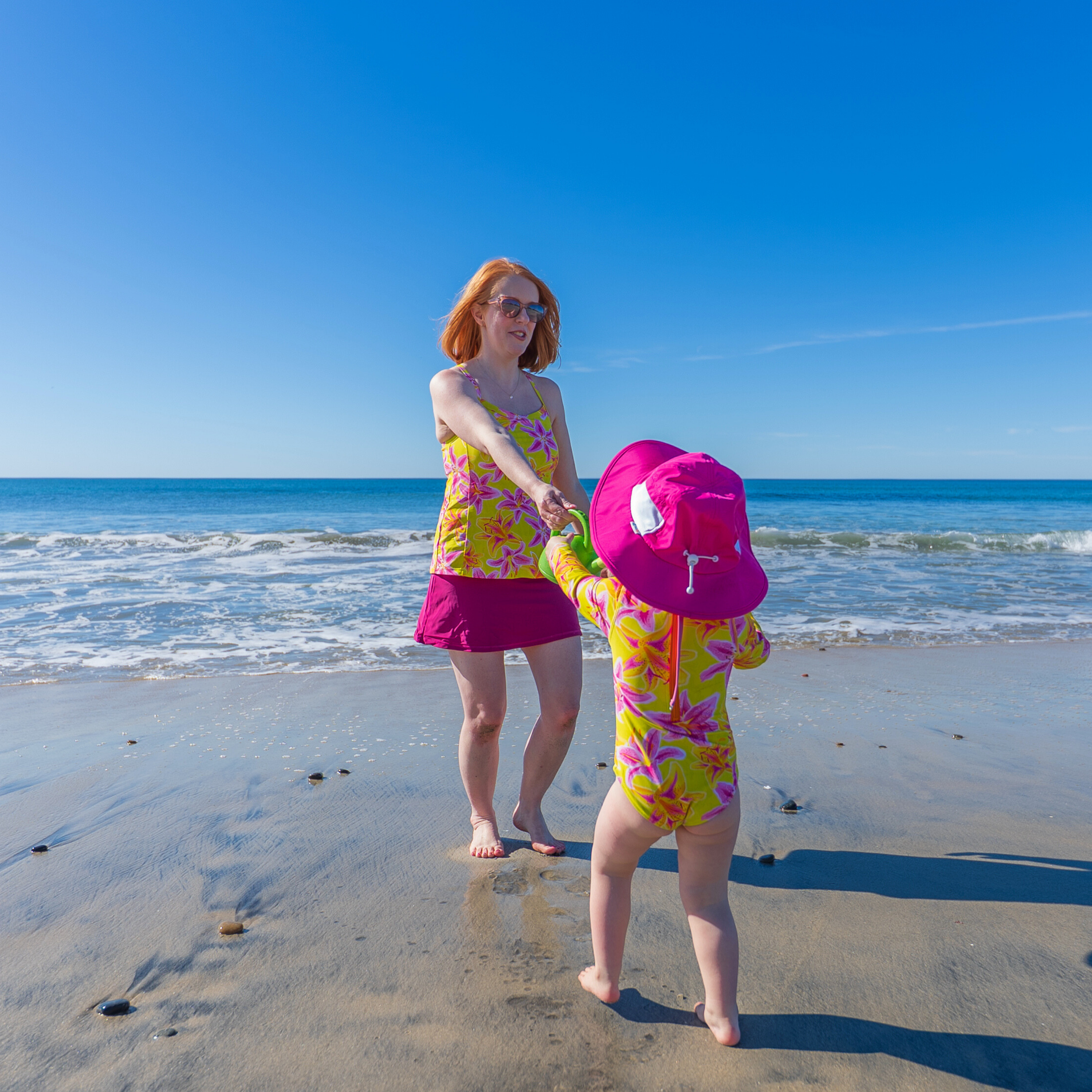 Girls Long Sleeve Surf Suit (One Piece Bodysuit) | "Floral Takeover"-SwimZip UPF 50+ Sun Protective Swimwear & UV Zipper Rash Guards-pos13