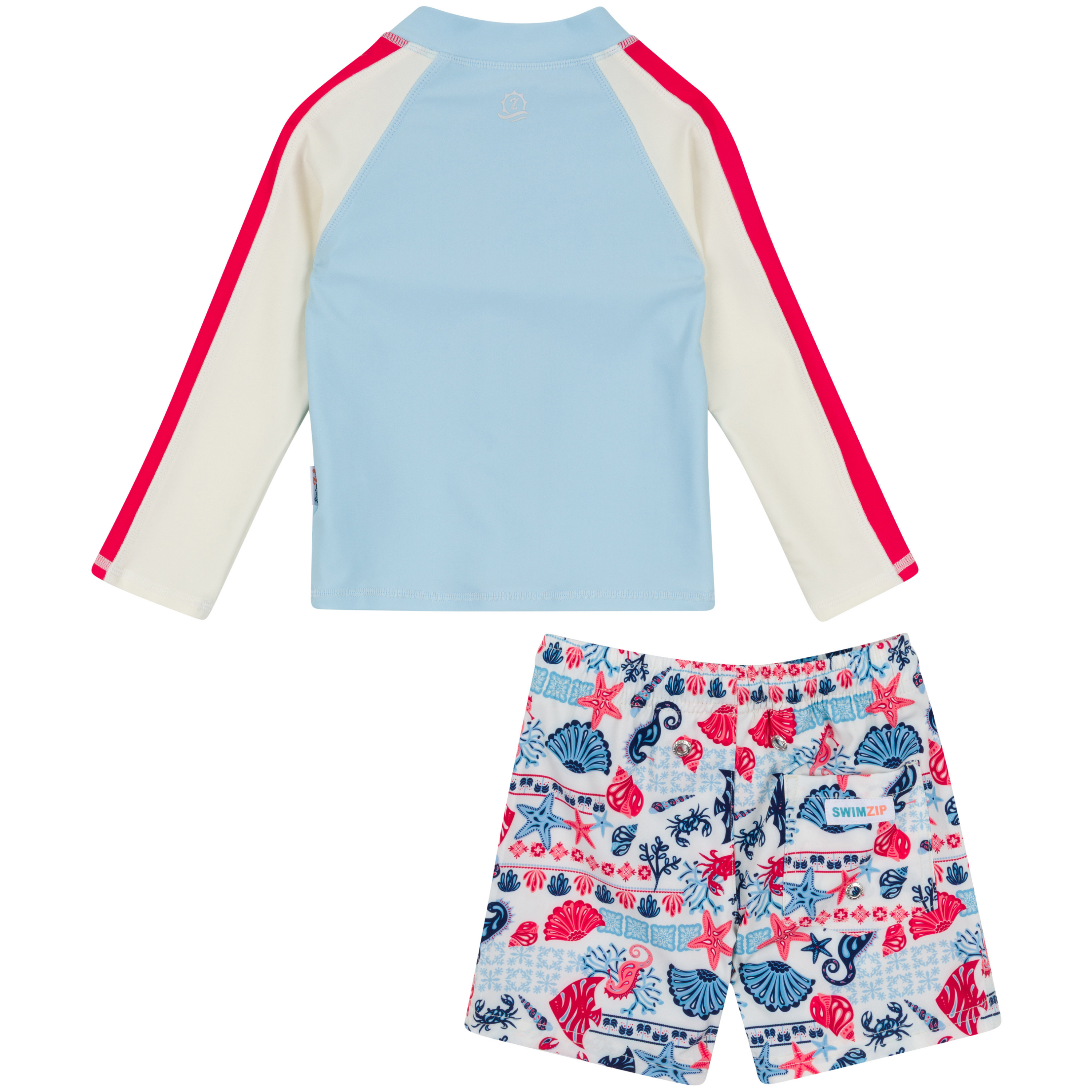 Boys Long Sleeve Zipper Rash Guard and Swim Trunk Set | "Marina"-SwimZip UPF 50+ Sun Protective Swimwear & UV Zipper Rash Guards-pos11