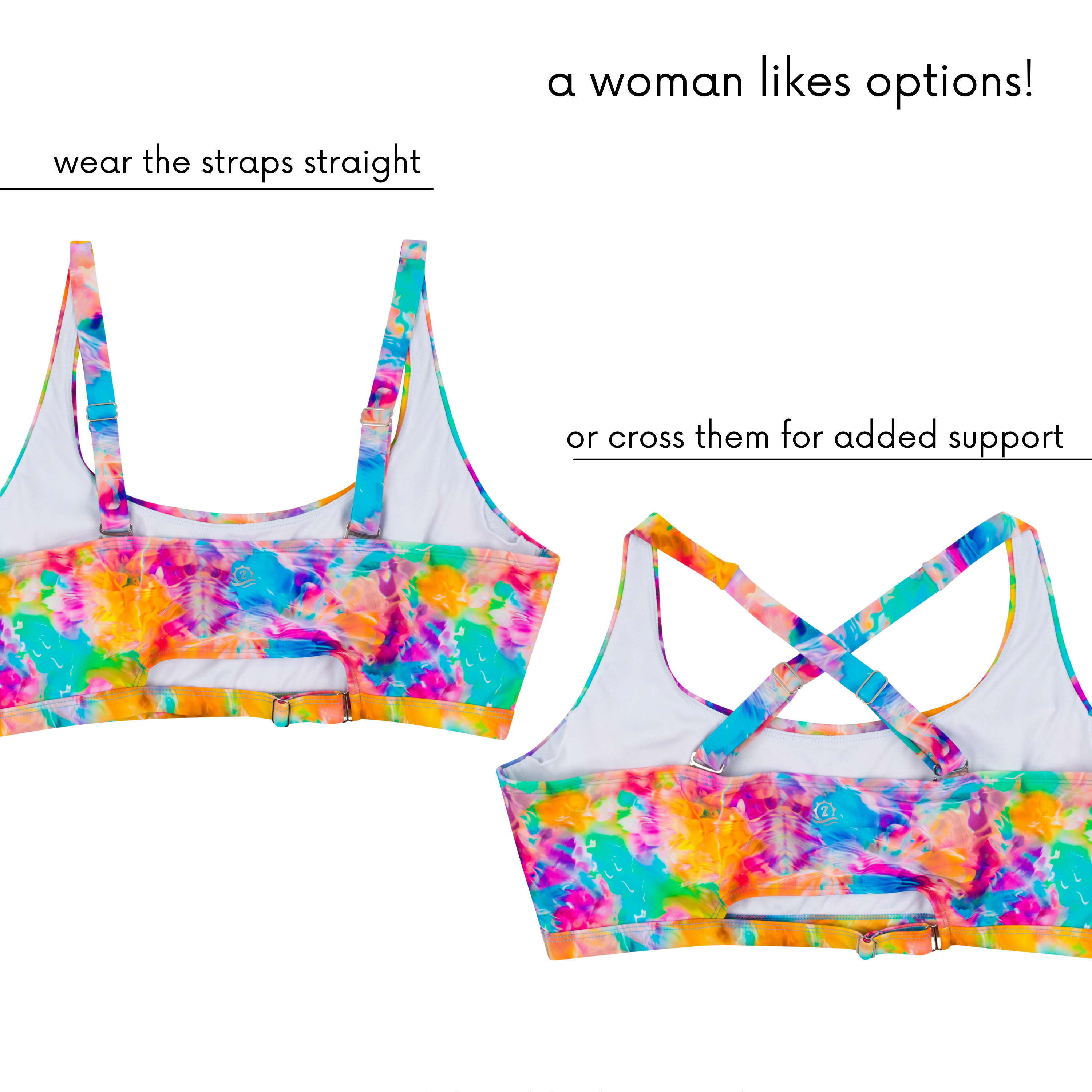 Women's Scoop Neck Bikini Top Plus Size | "Impressions"-SwimZip UPF 50+ Sun Protective Swimwear & UV Zipper Rash Guards-pos6