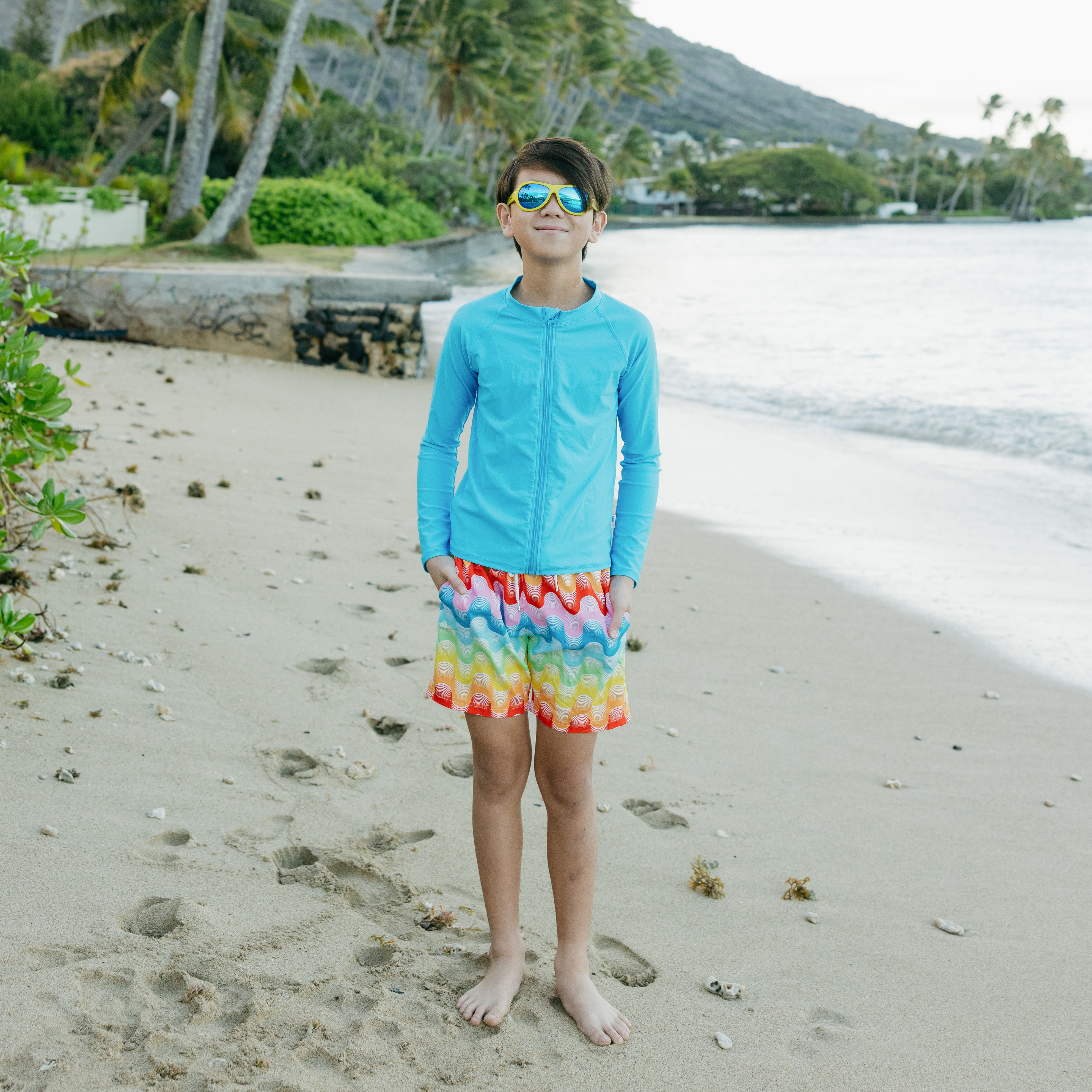 Boys Swim Trunks Boxer Brief Liner (sizes 6-14) | “Surf's Up"-SwimZip UPF 50+ Sun Protective Swimwear & UV Zipper Rash Guards-pos11