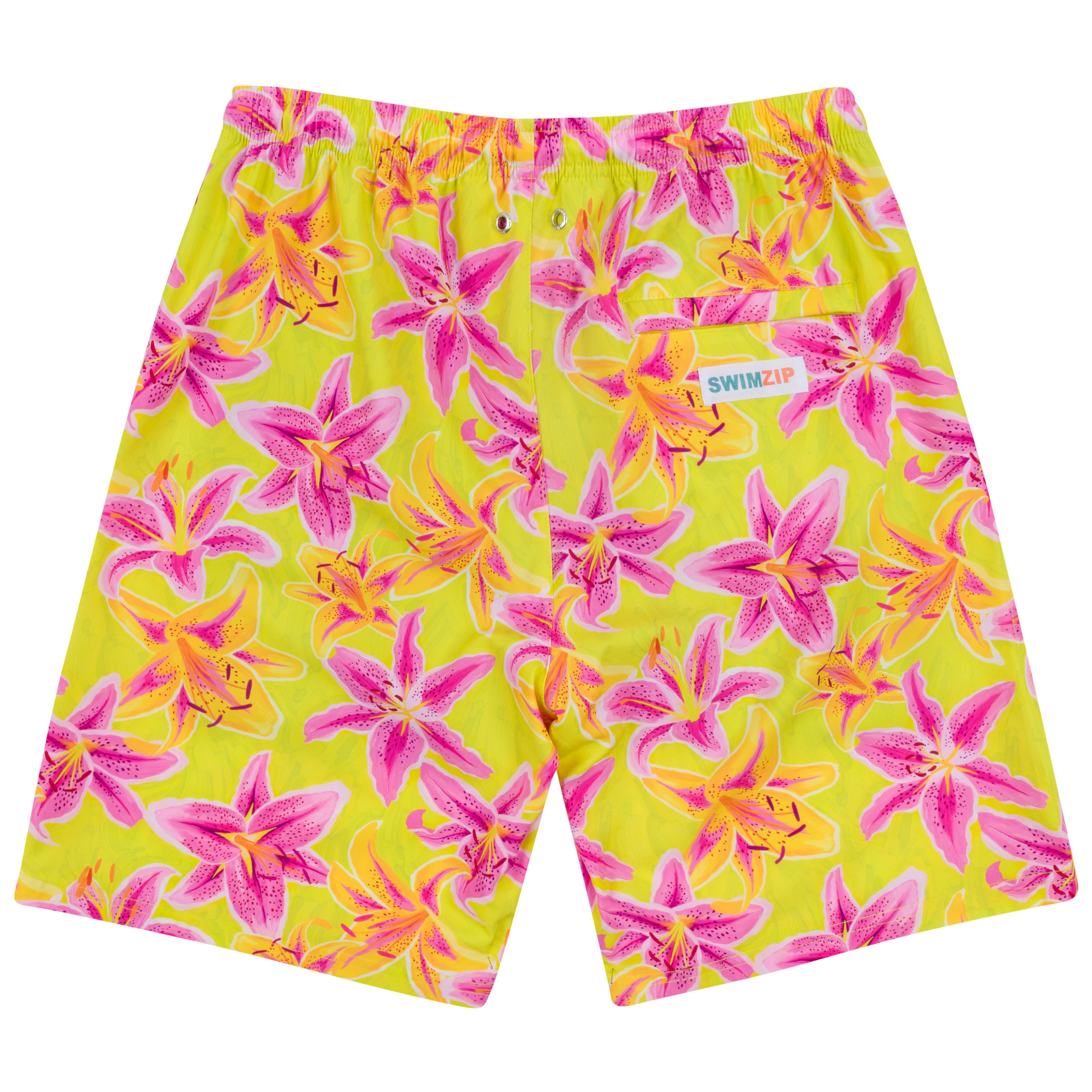 Men's 8" Swim Trunks Boxer Brief Liner | "Floral Takeover"-SwimZip UPF 50+ Sun Protective Swimwear & UV Zipper Rash Guards-pos14