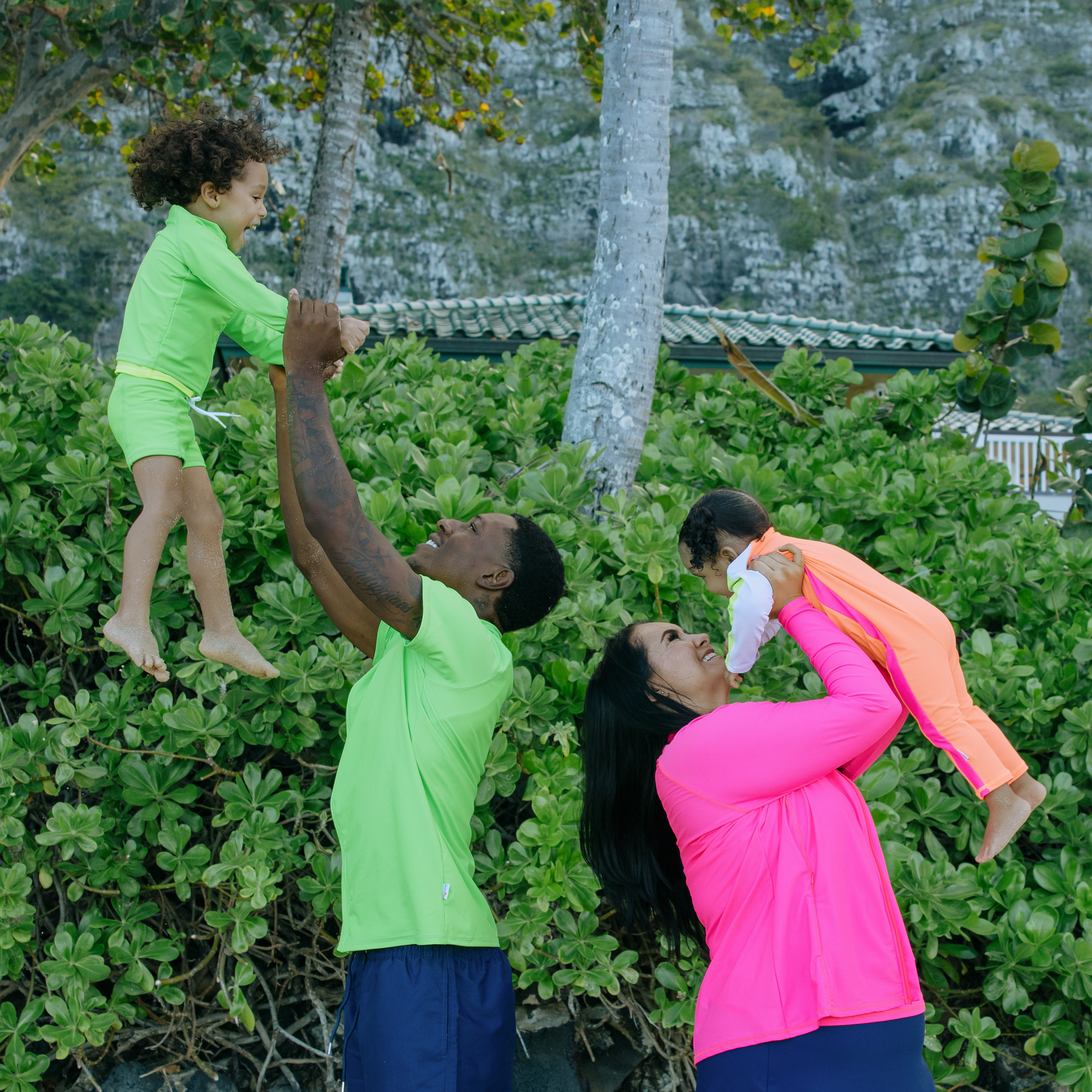Kids Euro Swim Shorties | "Neon Green"-SwimZip UPF 50+ Sun Protective Swimwear & UV Zipper Rash Guards-pos10