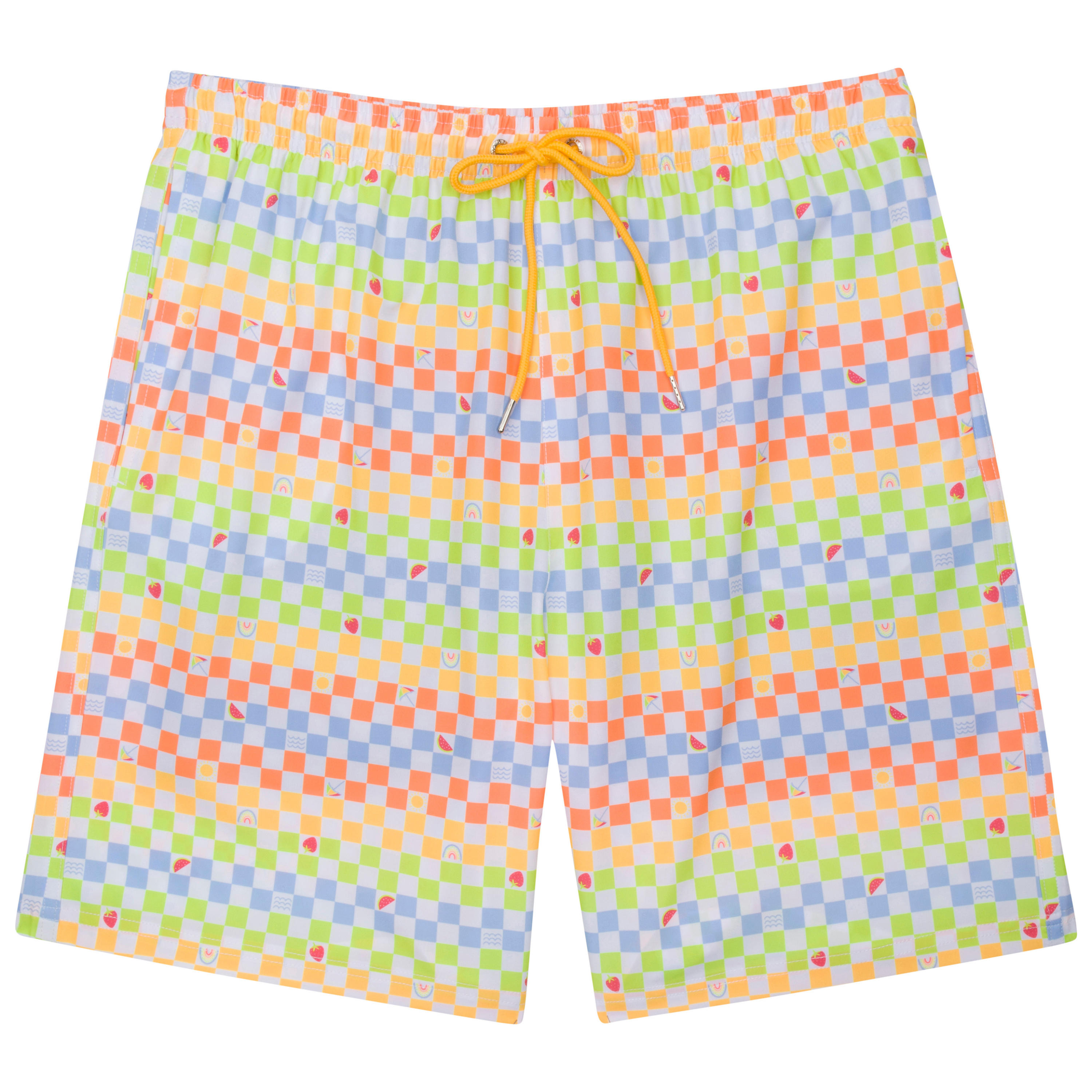 Men's 8" Swim Trunks Boxer Brief Liner | "Gamified"-S-Gamified-SwimZip UPF 50+ Sun Protective Swimwear & UV Zipper Rash Guards-pos1