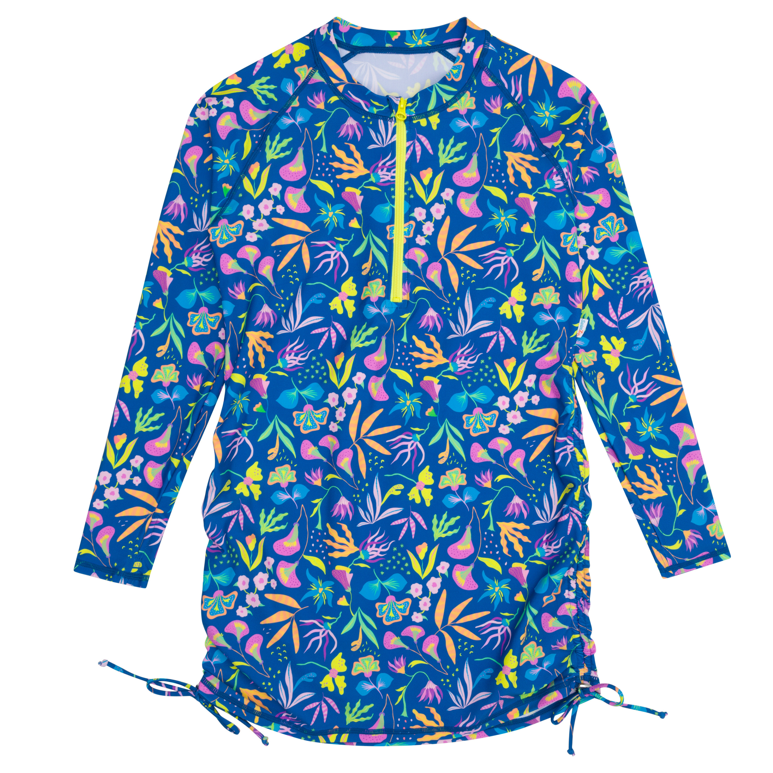 Women's Half Zip Swim Dress Cover Up | "Tropadelic"-XS-Tropadelic-SwimZip UPF 50+ Sun Protective Swimwear & UV Zipper Rash Guards-pos1