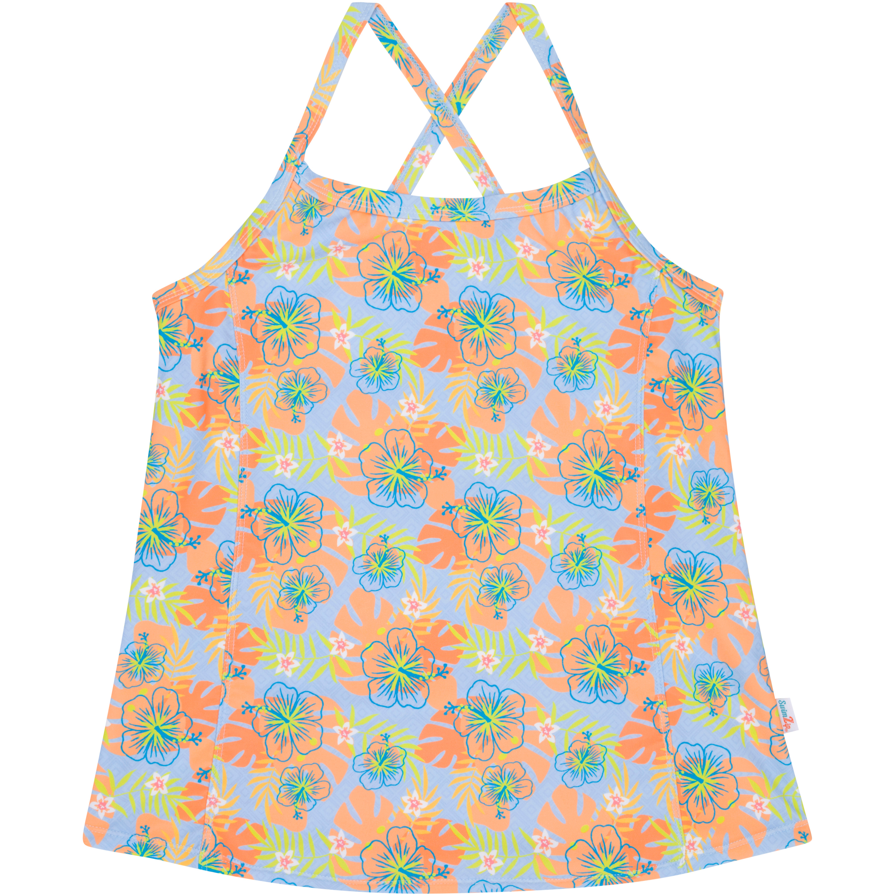 Women’s Strappy A-Line Tankini Top | “Groovy”-XS-Groovy-SwimZip UPF 50+ Sun Protective Swimwear & UV Zipper Rash Guards-pos1