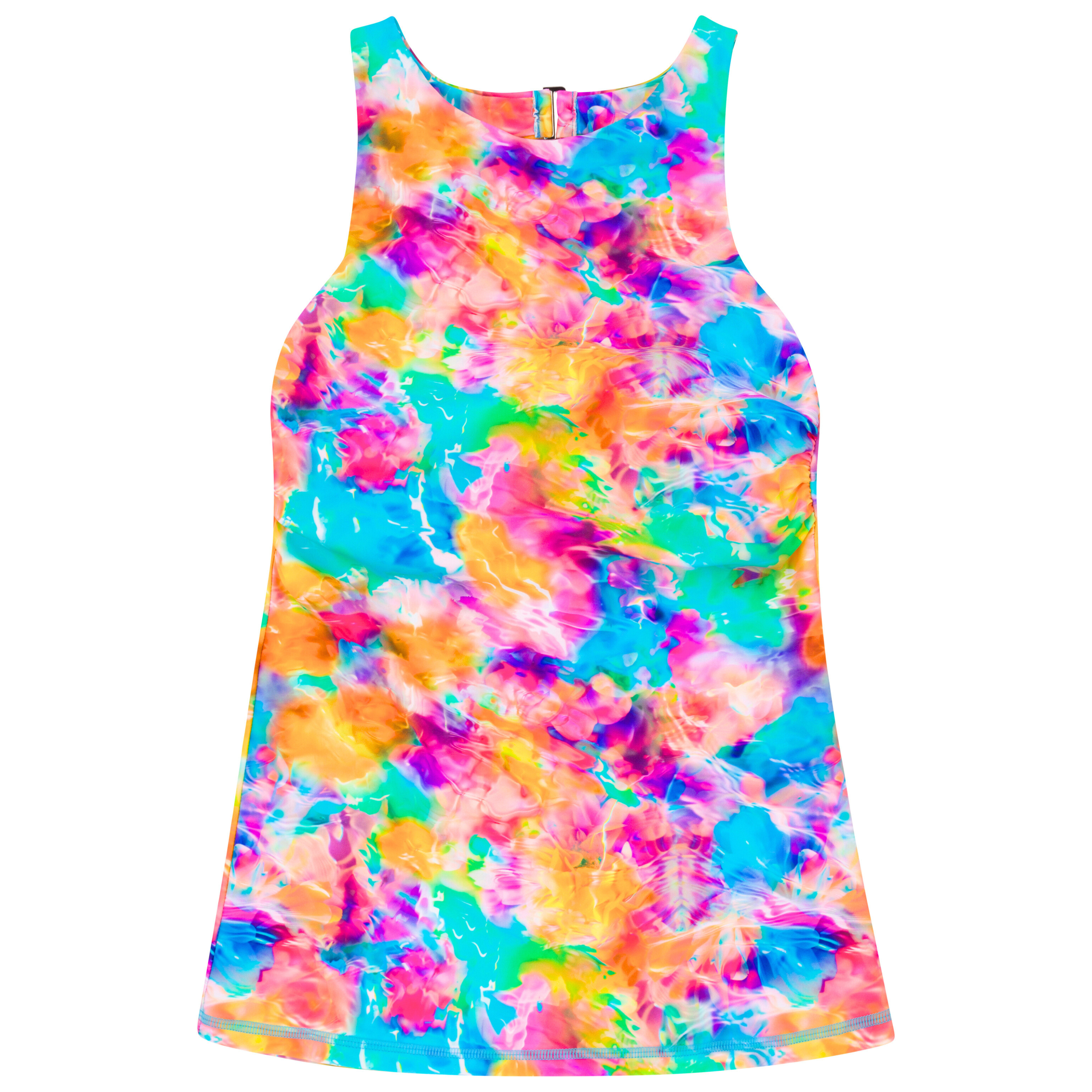 Women’s High Neck Fitted Tankini Top | “Impressions"-SwimZip UPF 50+ Sun Protective Swimwear & UV Zipper Rash Guards-pos1