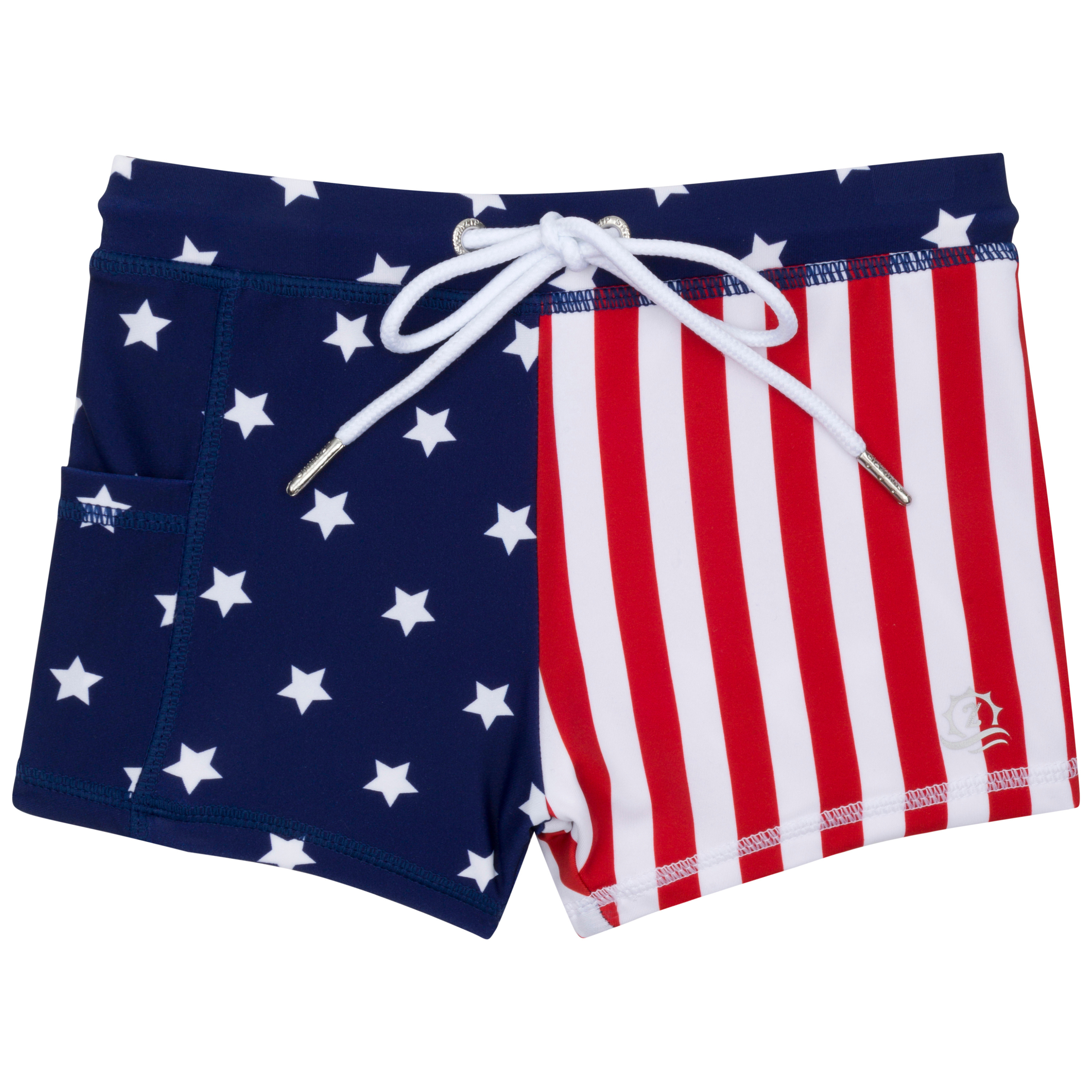 Kids Euro Swim Shorties | "Americana"-SwimZip UPF 50+ Sun Protective Swimwear & UV Zipper Rash Guards-pos1