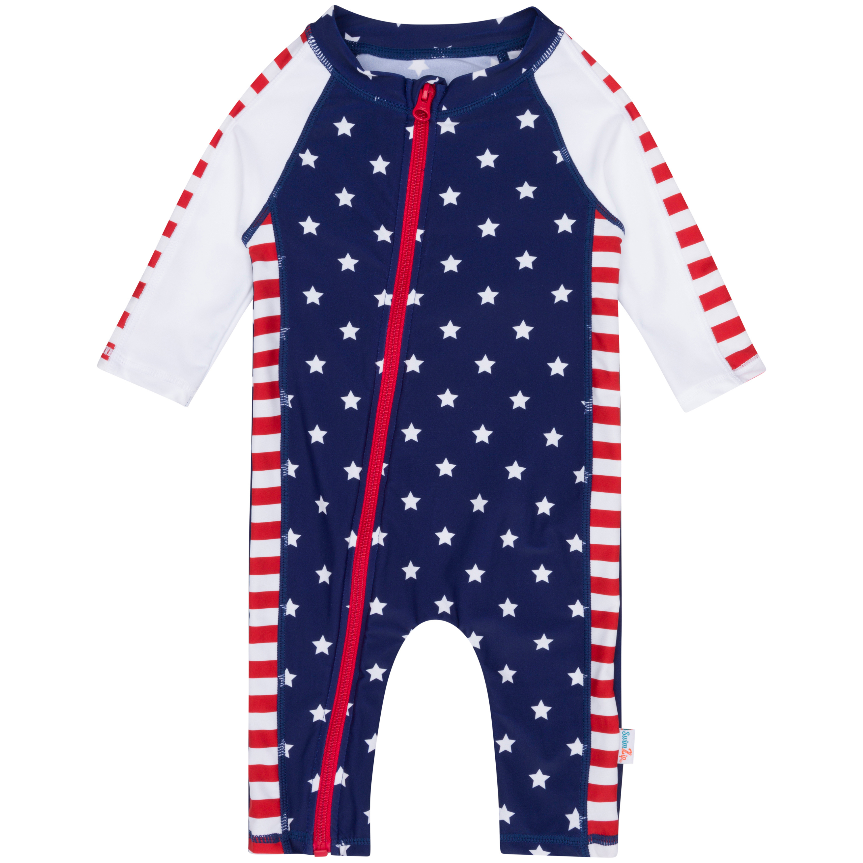 Sunsuit - Long Sleeve Romper Swimsuit | "Americana"-SwimZip UPF 50+ Sun Protective Swimwear & UV Zipper Rash Guards-pos1