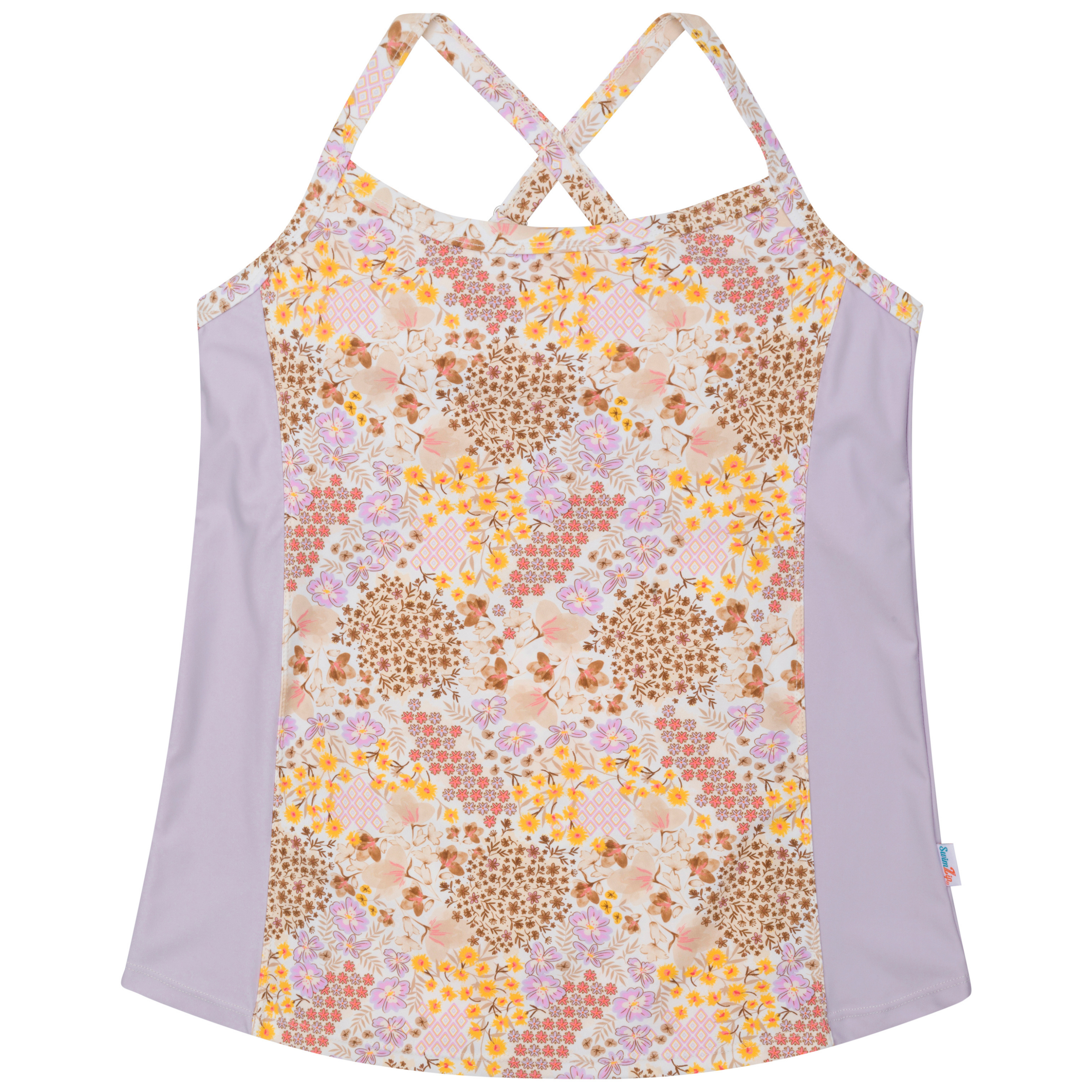 Women’s Strappy A-Line Tankini Top | “Meadows”-XS-Meadows-SwimZip UPF 50+ Sun Protective Swimwear & UV Zipper Rash Guards-pos1