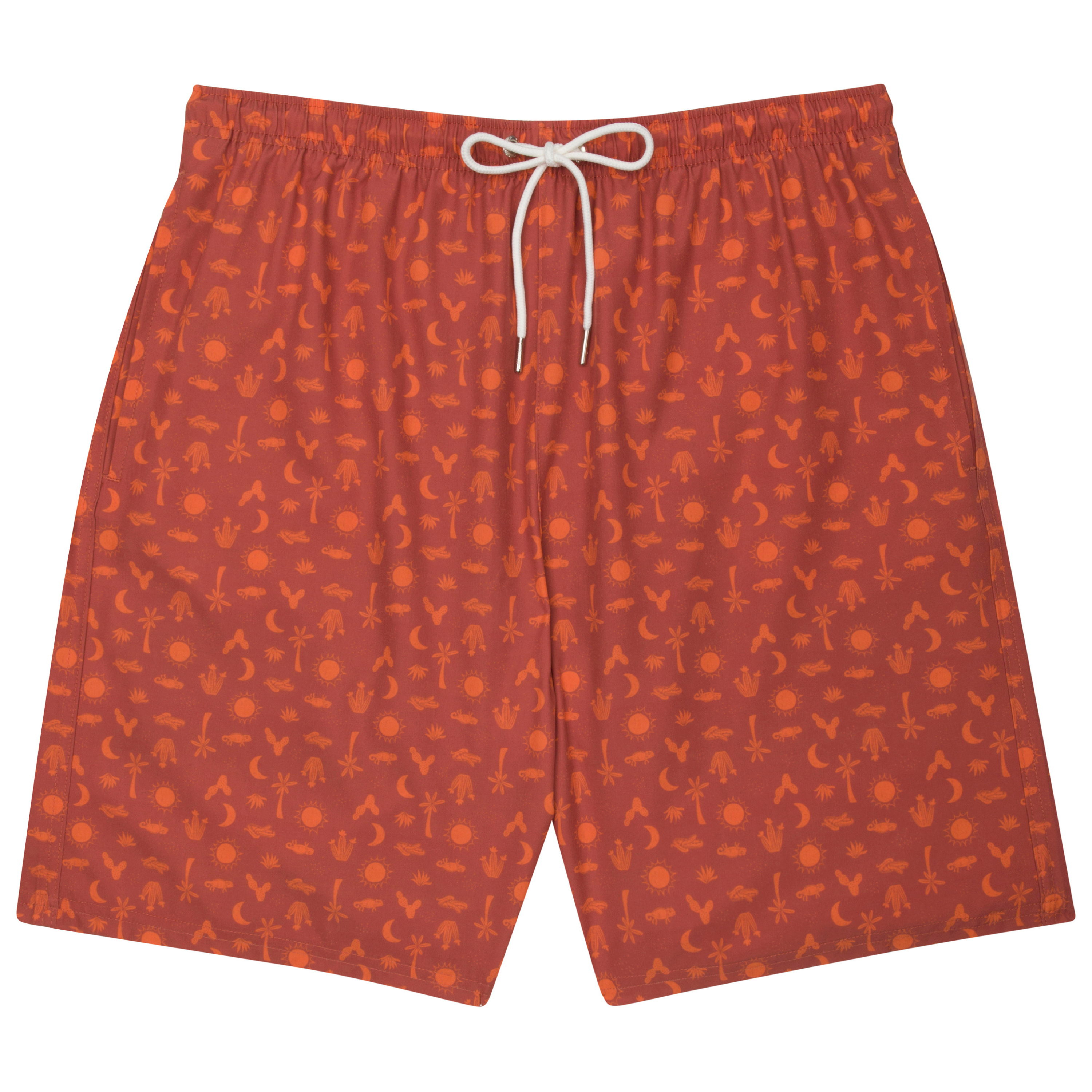 Men's 8" Swim Trunks Boxer Brief Liner | "Desert"-S-Desert-SwimZip UPF 50+ Sun Protective Swimwear & UV Zipper Rash Guards-pos1