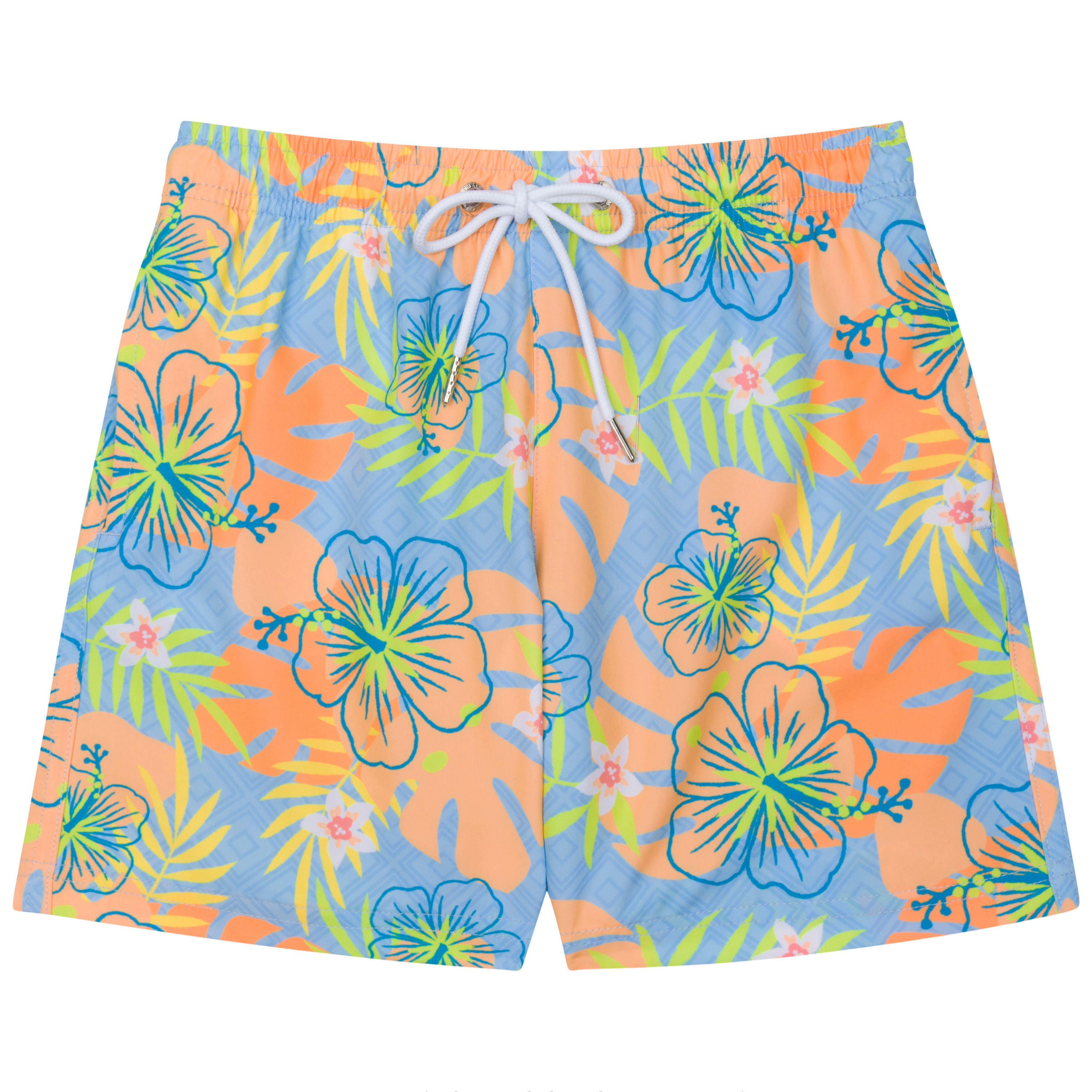 Boys Swim Trunks Boxer Brief Liner (sizes 6-14) | “Groovy"-SwimZip UPF 50+ Sun Protective Swimwear & UV Zipper Rash Guards-pos1