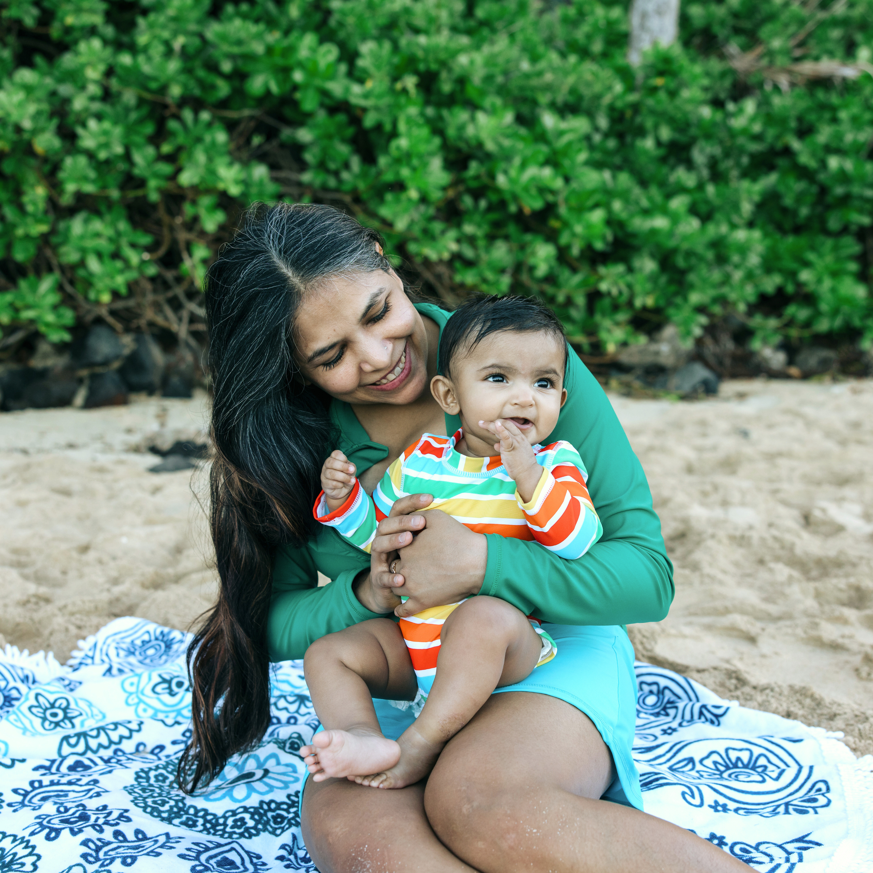 Girls Long Sleeve Surf Suit (One Piece Bodysuit) | "Rainbow"-SwimZip UPF 50+ Sun Protective Swimwear & UV Zipper Rash Guards-pos12