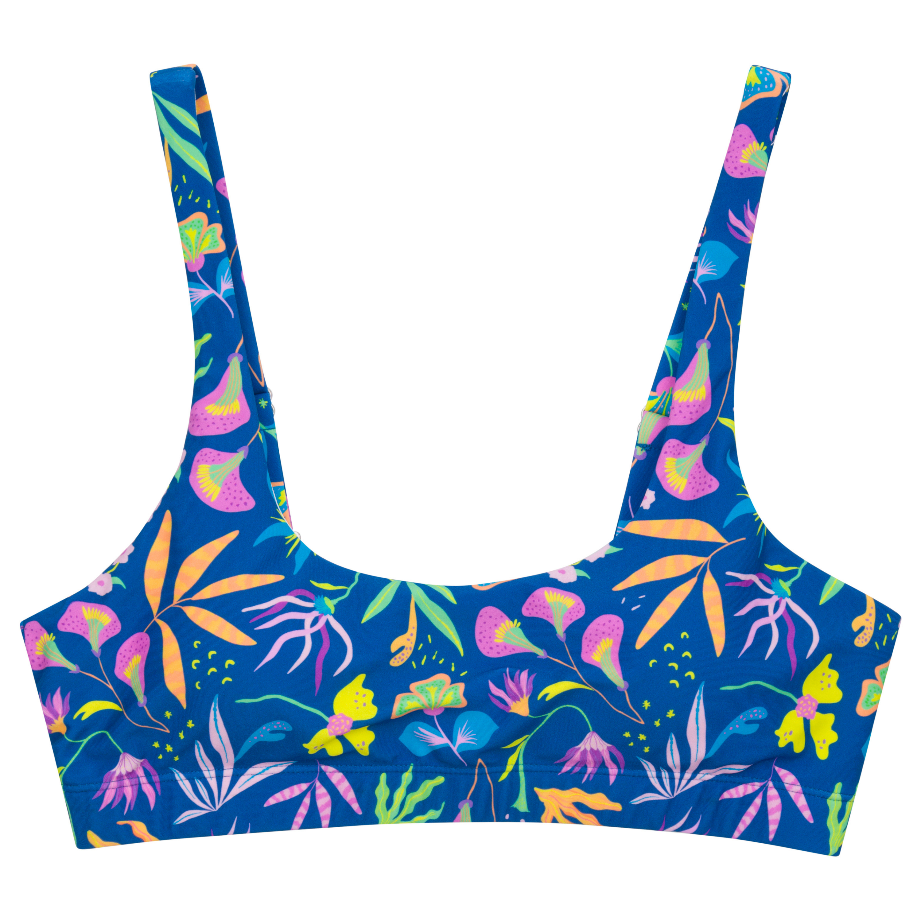 Women's Scoop Neck Bikini Top | "Tropadelic"-SwimZip UPF 50+ Sun Protective Swimwear & UV Zipper Rash Guards-pos1