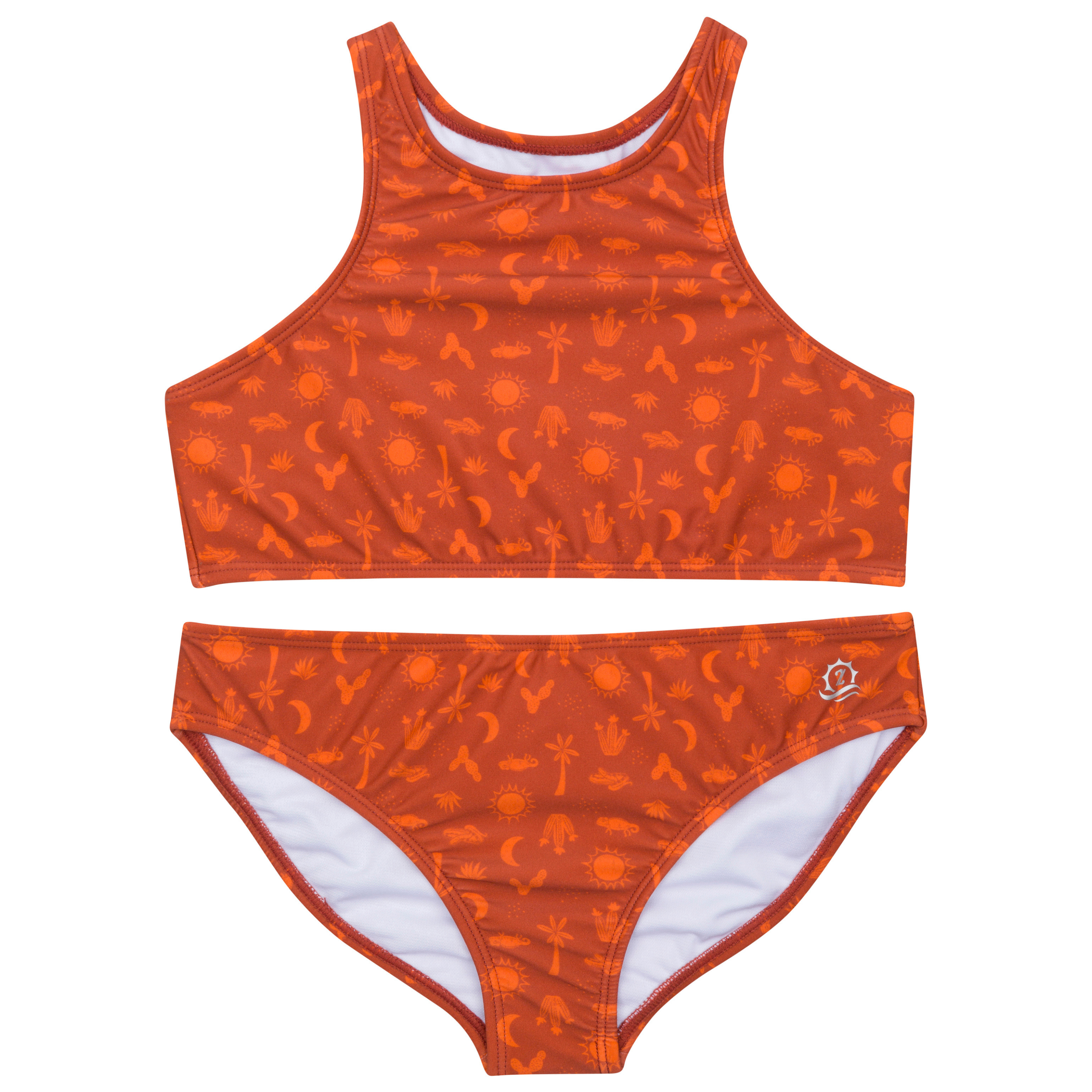Girls Halter Top Bikini Set (2 Piece) | "Desert"-2T-Desert-SwimZip UPF 50+ Sun Protective Swimwear & UV Zipper Rash Guards-pos1