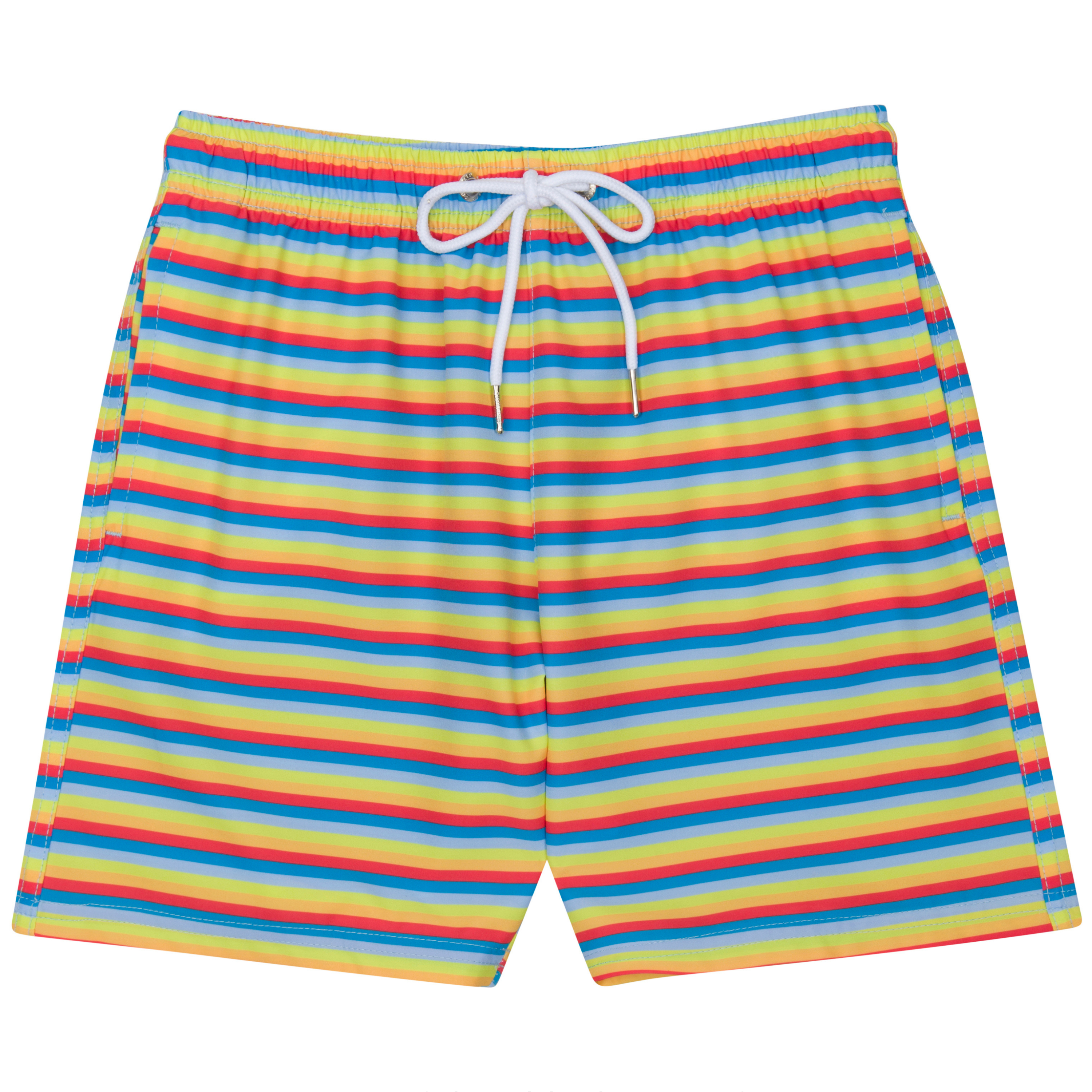 Boys Swim Trunks Boxer Brief Liner (sizes 6-14) | “Sunny Stripe"-SwimZip UPF 50+ Sun Protective Swimwear & UV Zipper Rash Guards-pos1