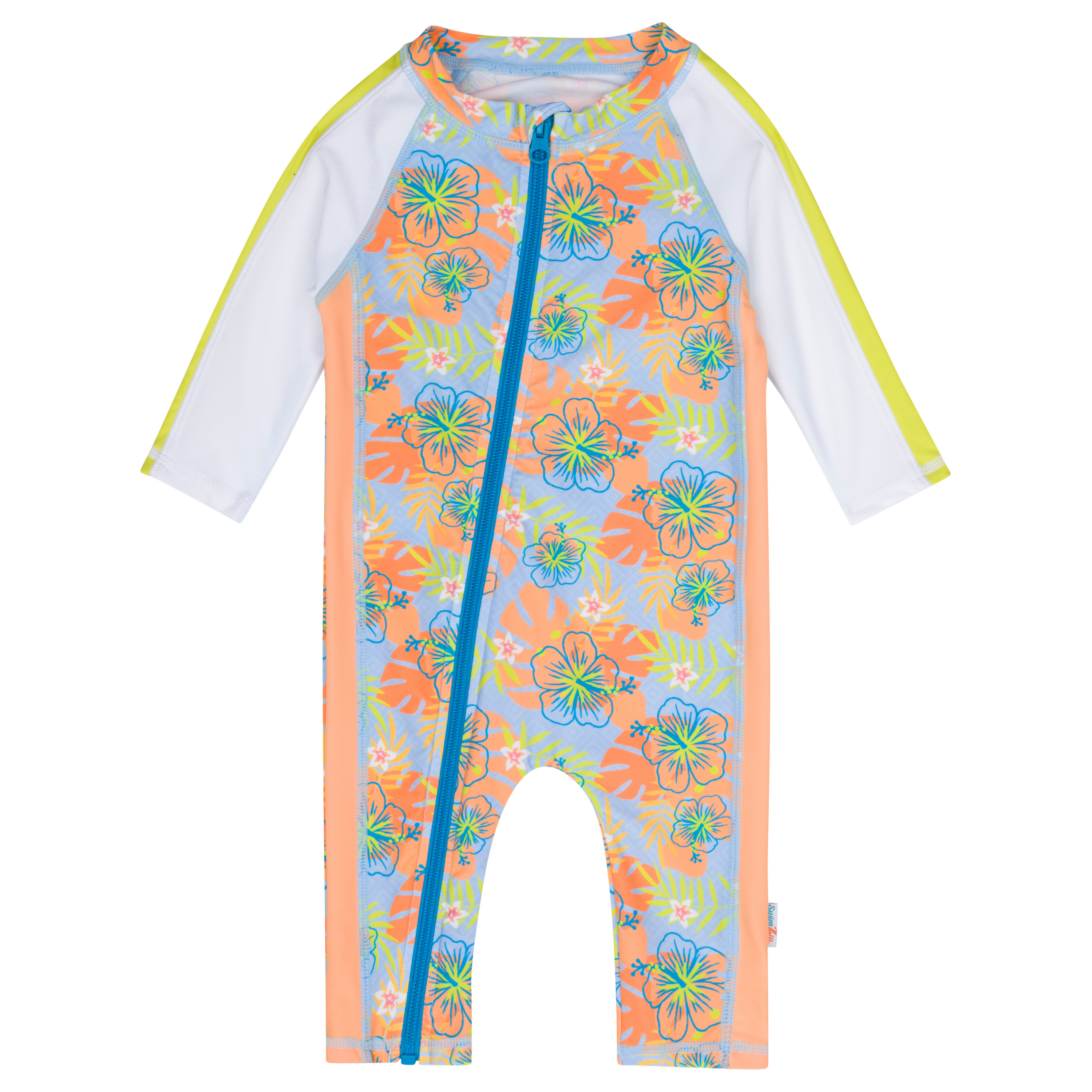 Sunsuit - Long Sleeve Romper Swimsuit | "Groovy"-0-6 Month-Groovy-SwimZip UPF 50+ Sun Protective Swimwear & UV Zipper Rash Guards-pos1