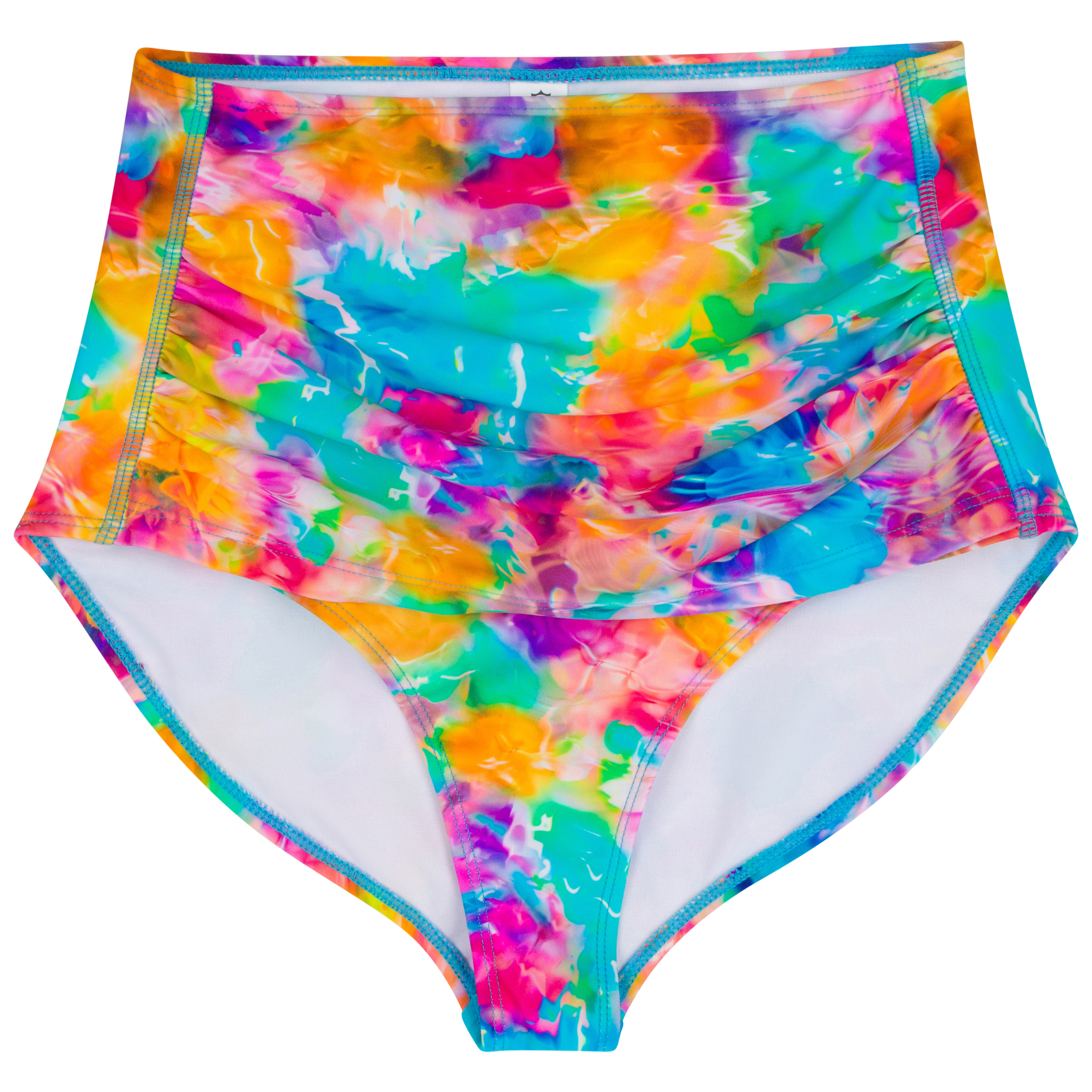 Women's High Waist Bikini Bottoms Ruched | "Impressions"-SwimZip UPF 50+ Sun Protective Swimwear & UV Zipper Rash Guards-pos1