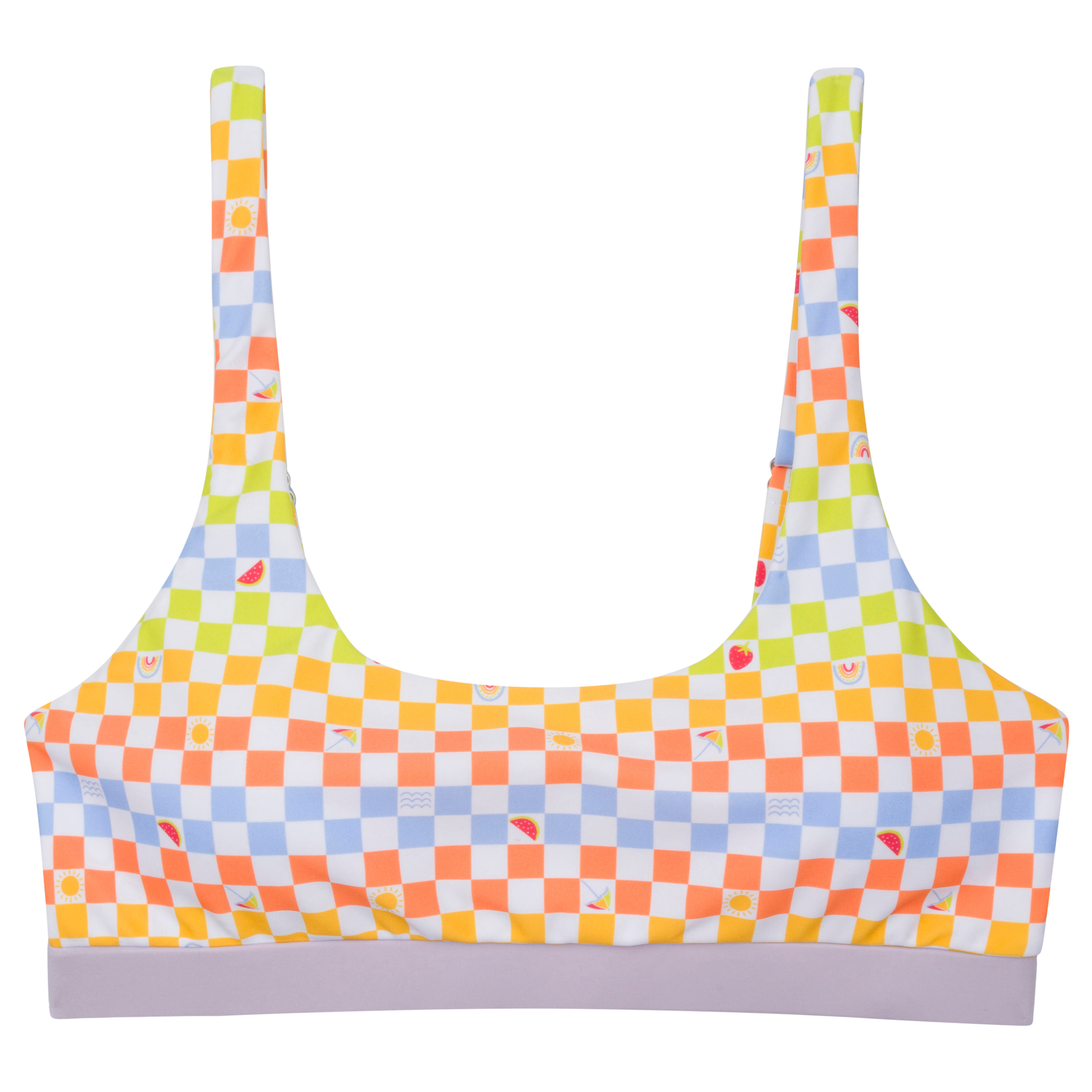 Women's Scoop Neck Bikini Top | "Gamified"-SwimZip UPF 50+ Sun Protective Swimwear & UV Zipper Rash Guards-pos1