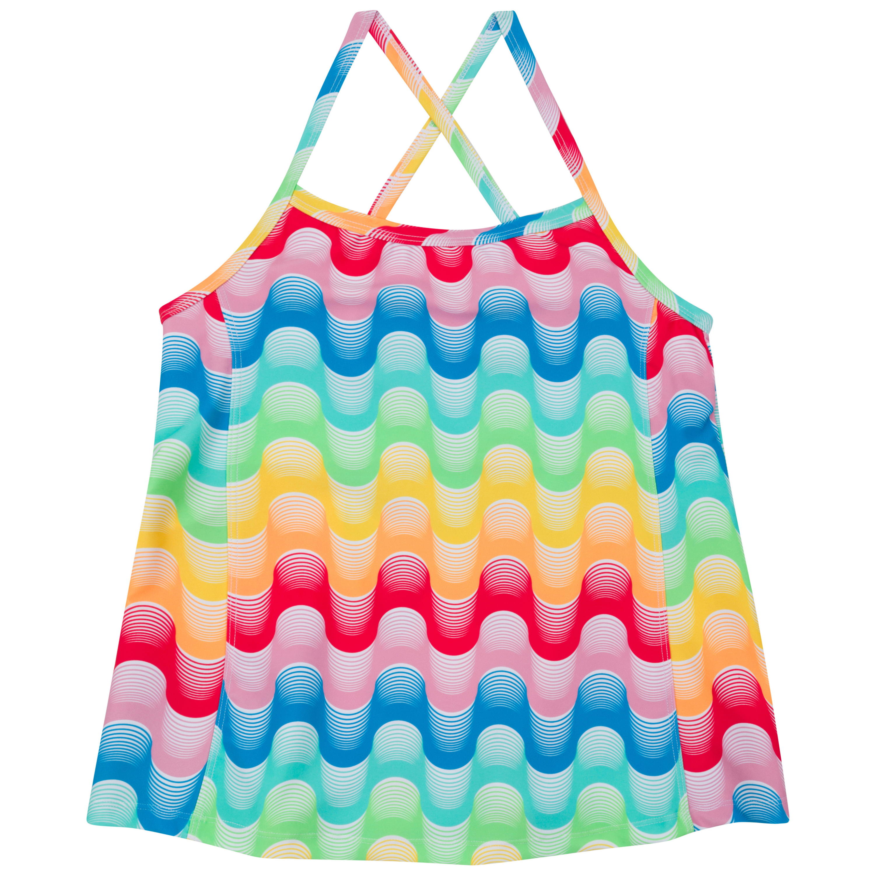 Women’s Strappy A-Line Tankini Top | “Surf's Up"-XS-Surf's Up-SwimZip UPF 50+ Sun Protective Swimwear & UV Zipper Rash Guards-pos1