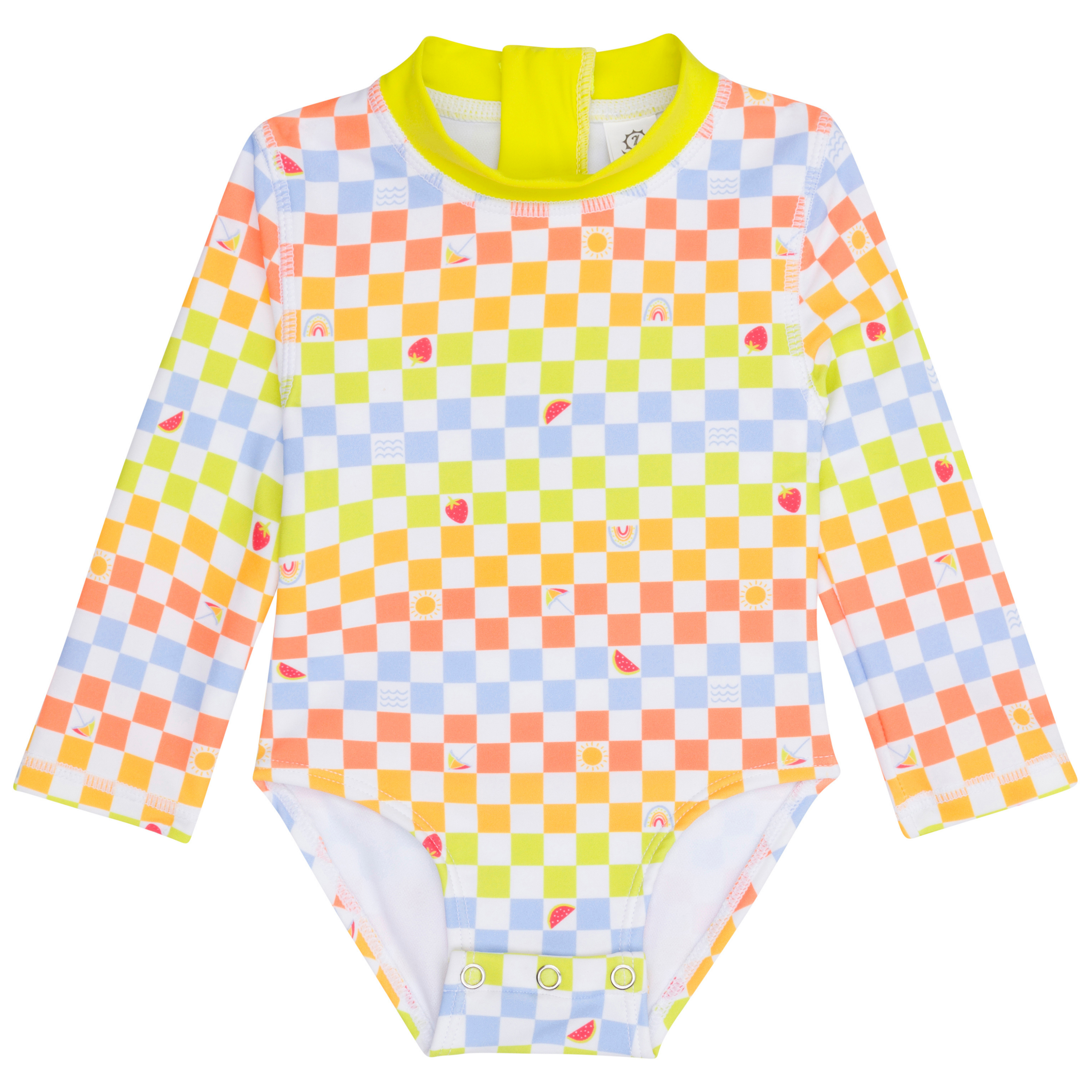 Girls Long Sleeve Surf Suit (One Piece Bodysuit) | "Gamified"-SwimZip UPF 50+ Sun Protective Swimwear & UV Zipper Rash Guards-pos1