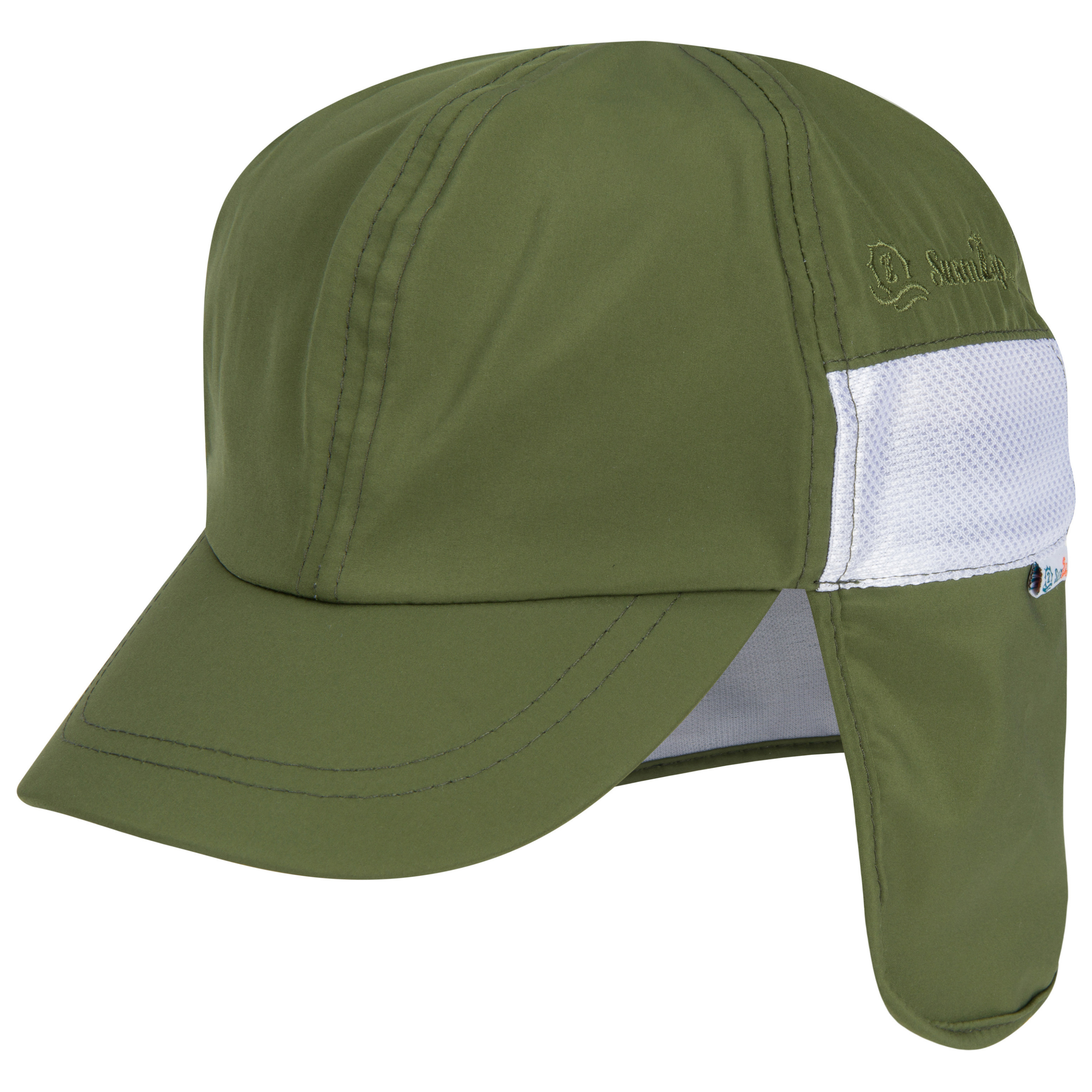 Kids Flap Hat | Olive-SwimZip UPF 50+ Sun Protective Swimwear & UV Zipper Rash Guards-pos1