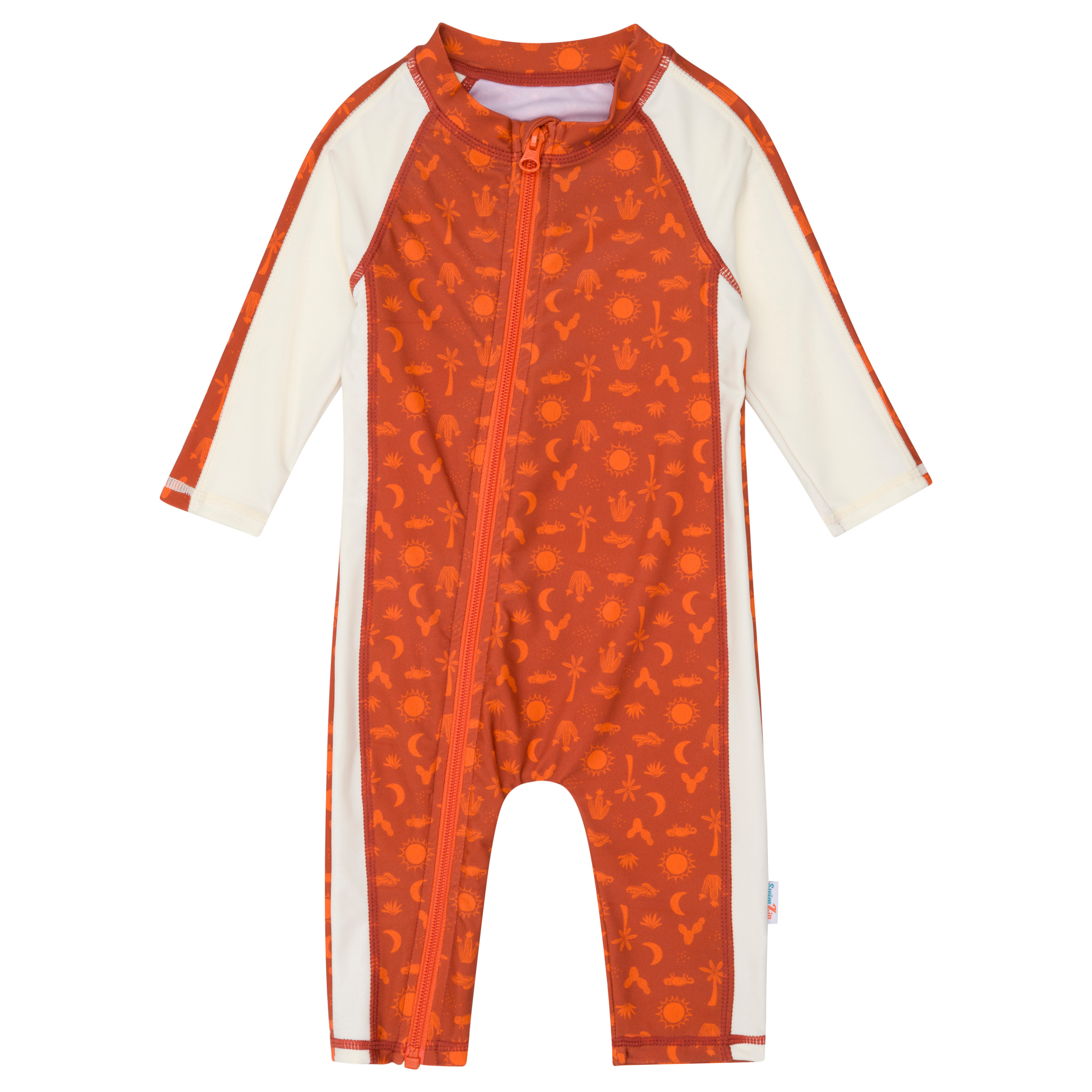 Sunsuit - Long Sleeve Romper Swimsuit | "Desert"-SwimZip UPF 50+ Sun Protective Swimwear & UV Zipper Rash Guards-pos1