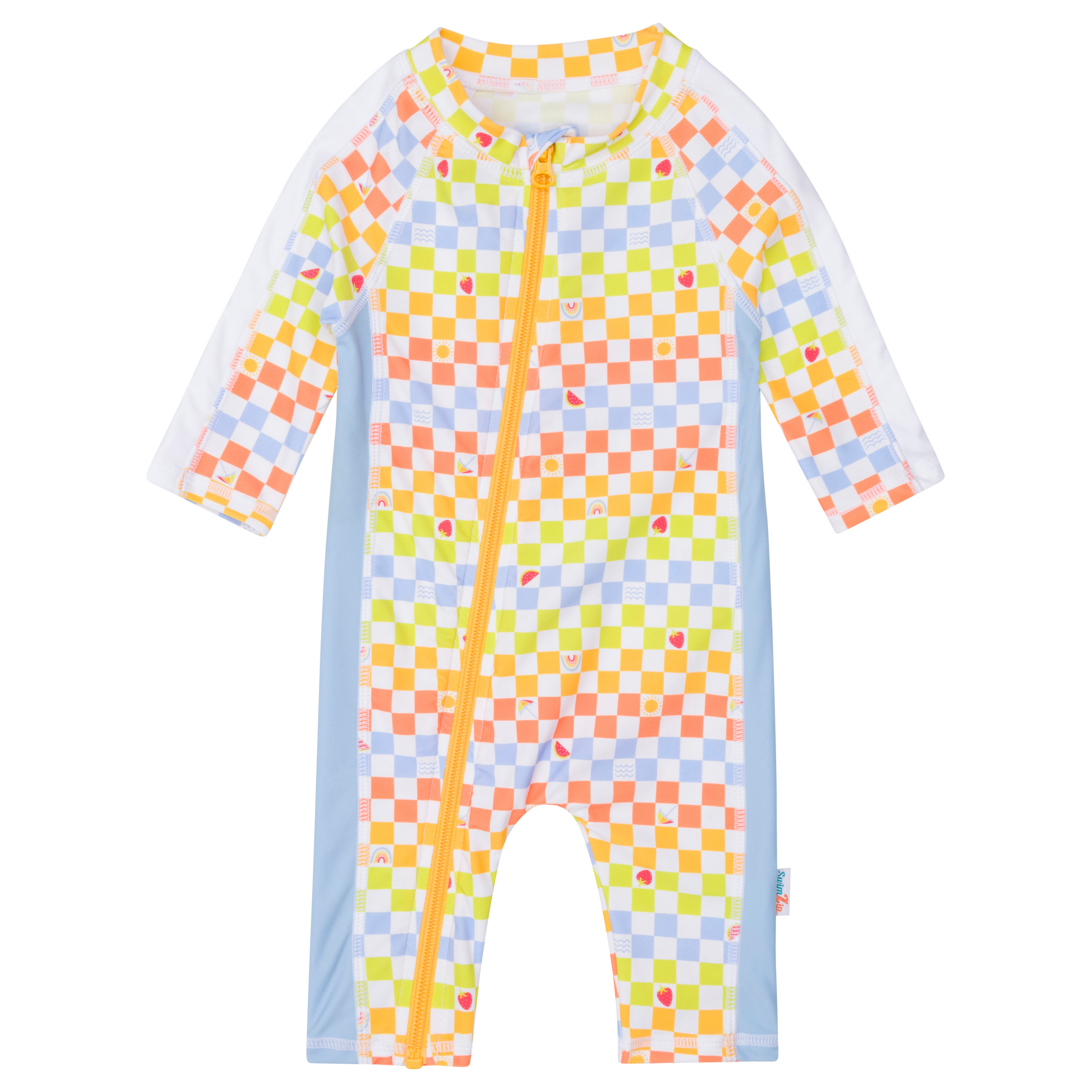 Sunsuit - Long Sleeve Romper Swimsuit | "Gamified"-0-6 Month-Gamified-SwimZip UPF 50+ Sun Protective Swimwear & UV Zipper Rash Guards-pos1