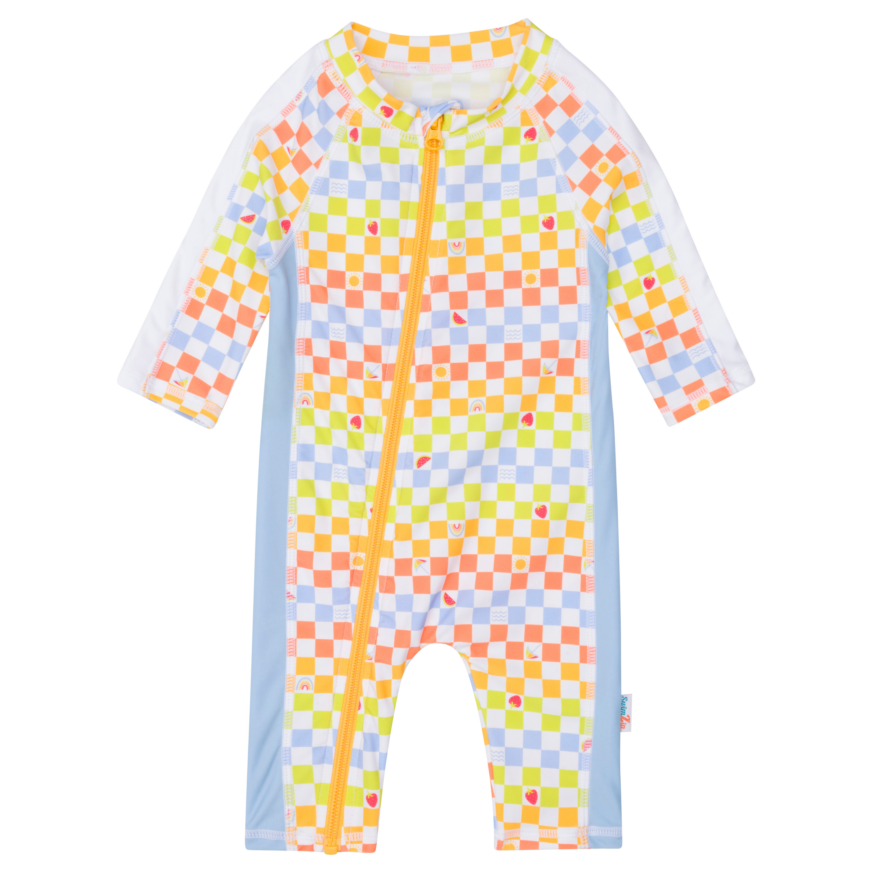 Sunsuit - Long Sleeve Romper Swimsuit | "Gamified"-SwimZip UPF 50+ Sun Protective Swimwear & UV Zipper Rash Guards-pos1