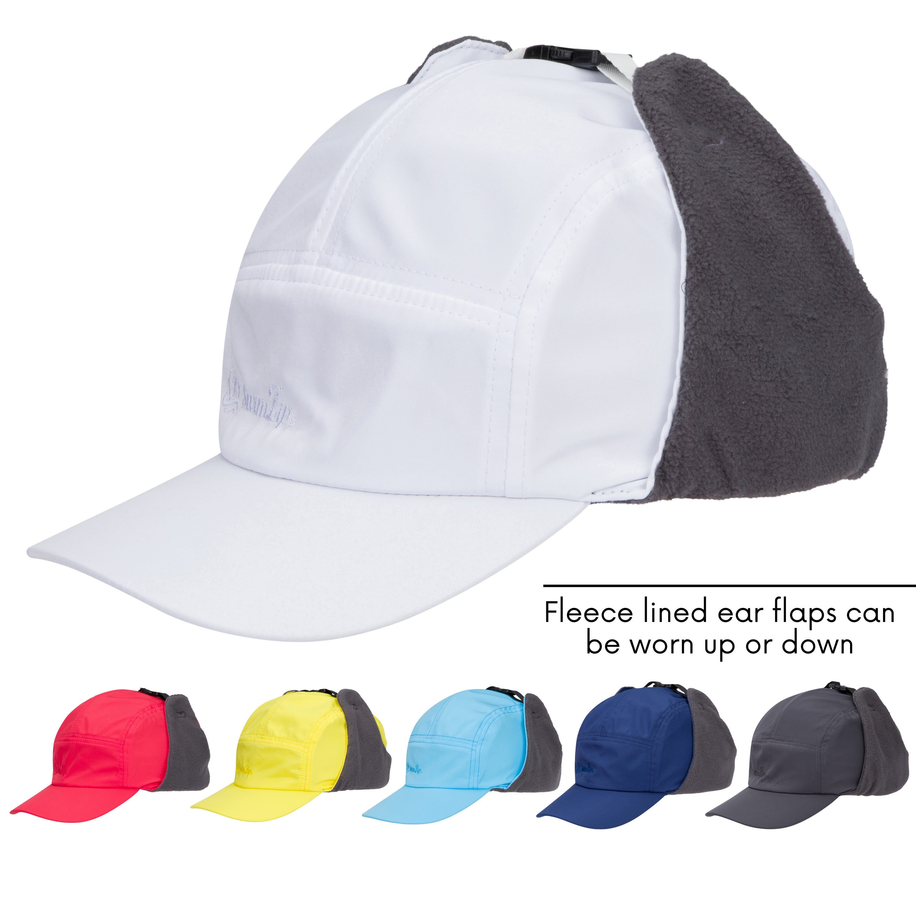 Adult Arctic Chill Winter Convertible Sun Hat | White-SwimZip UPF 50+ Sun Protective Swimwear & UV Zipper Rash Guards-pos5