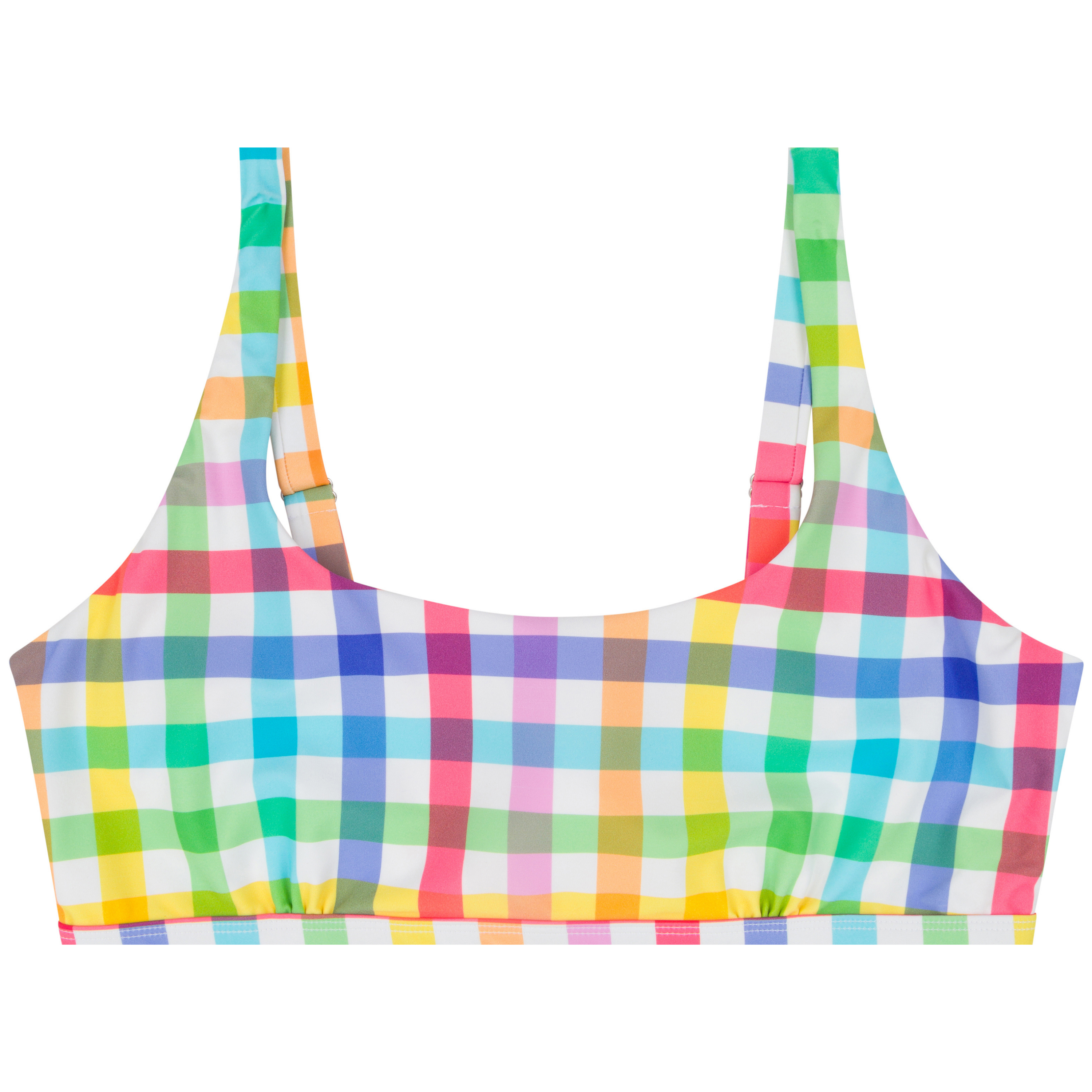 Women's Scoop Neck Bikini Top Plus Size | "Picnic Party"-1X-Picnic Party-SwimZip UPF 50+ Sun Protective Swimwear & UV Zipper Rash Guards-pos1